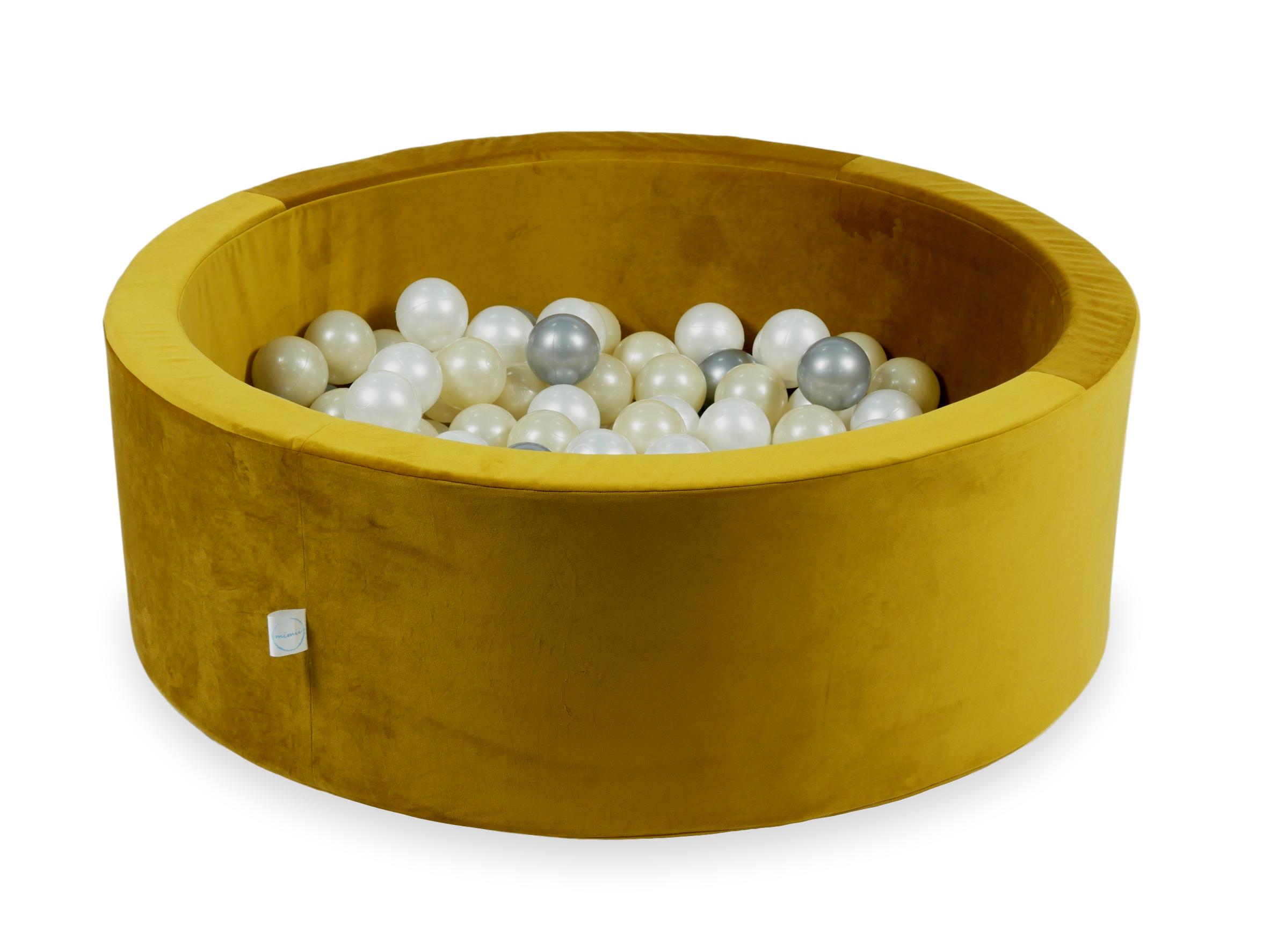 Piscine à balles en velours velvet or 90x30 cm avec 200 balles