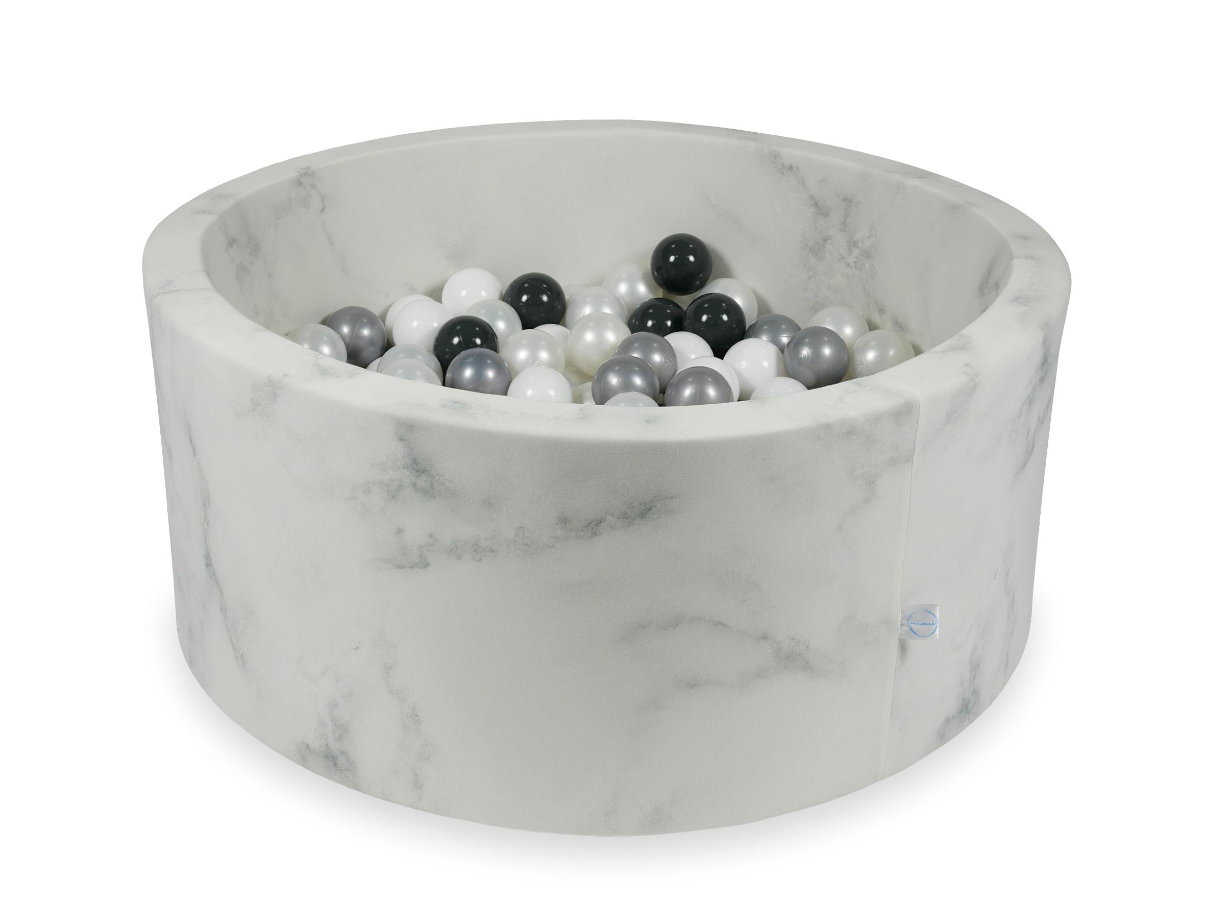 Piscine à balles en velours Marble 90x40 cm avec 300 balles