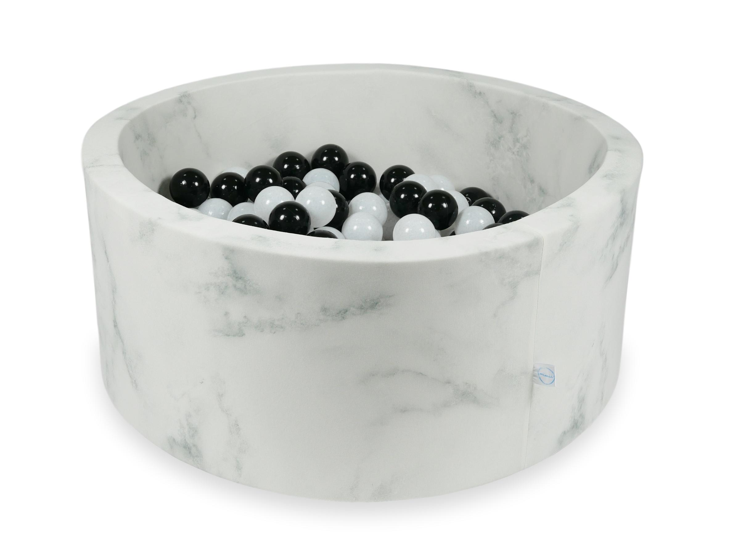 Piscine à balles en velours Marble 90x40 cm avec 300 balles