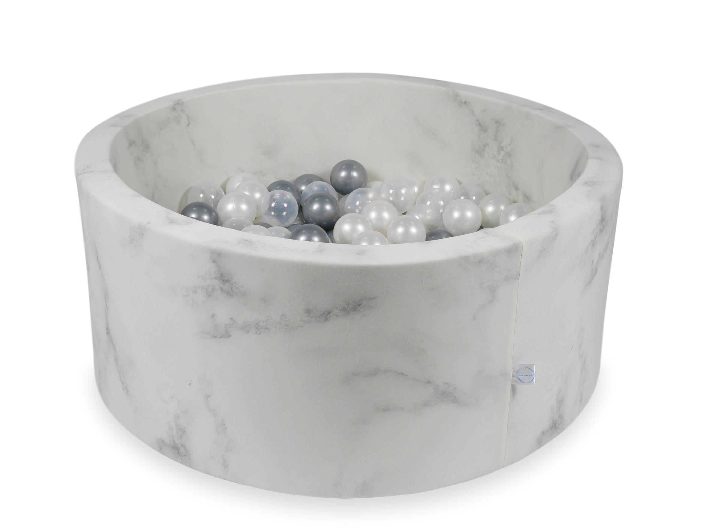 Piscine à balles en velours Marble 90x40 cm avec 300 balles