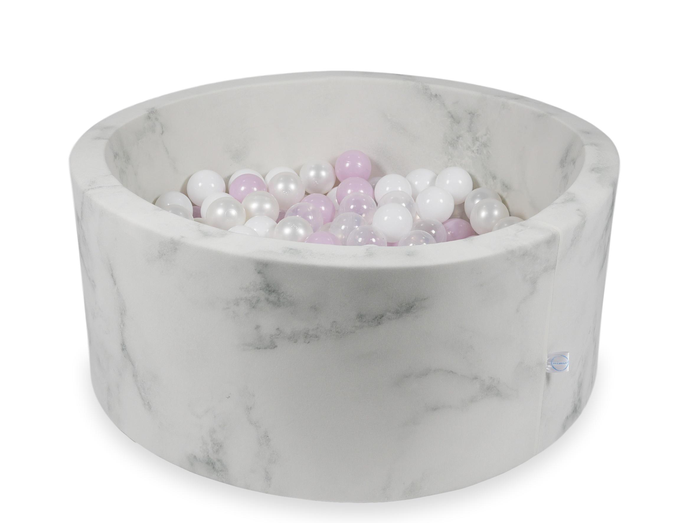 Piscine à balles en velours Marble 90x40 cm avec 300 balles