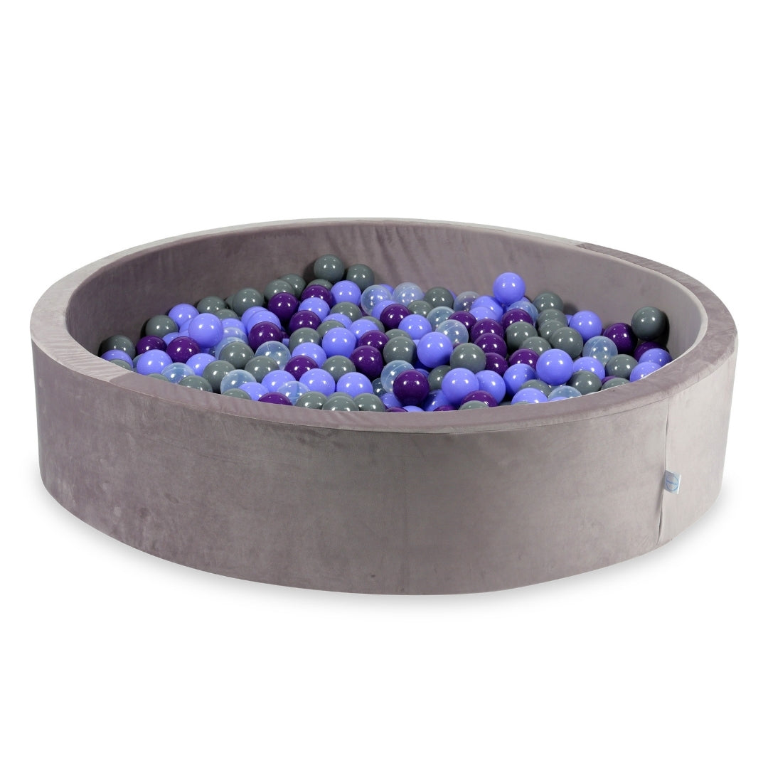 Piscine à balles en velours velvet lilac 130x30 cm avec 600 balles