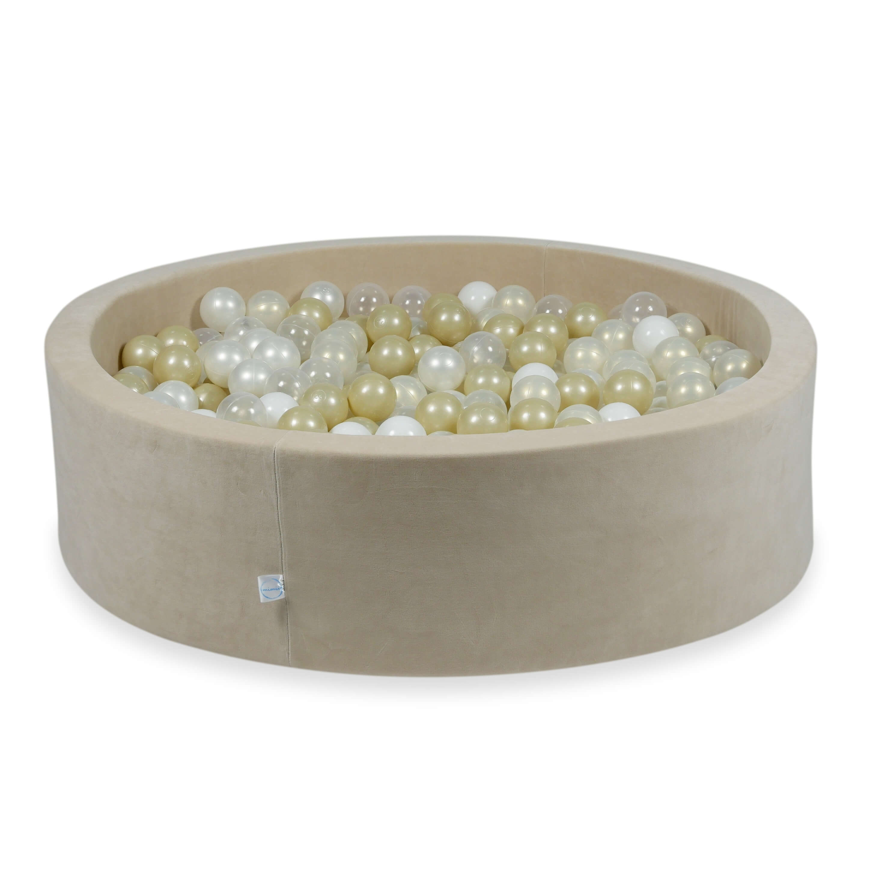 Piscine à balles en velvet soft beige 110x30 cm avec 400 balles