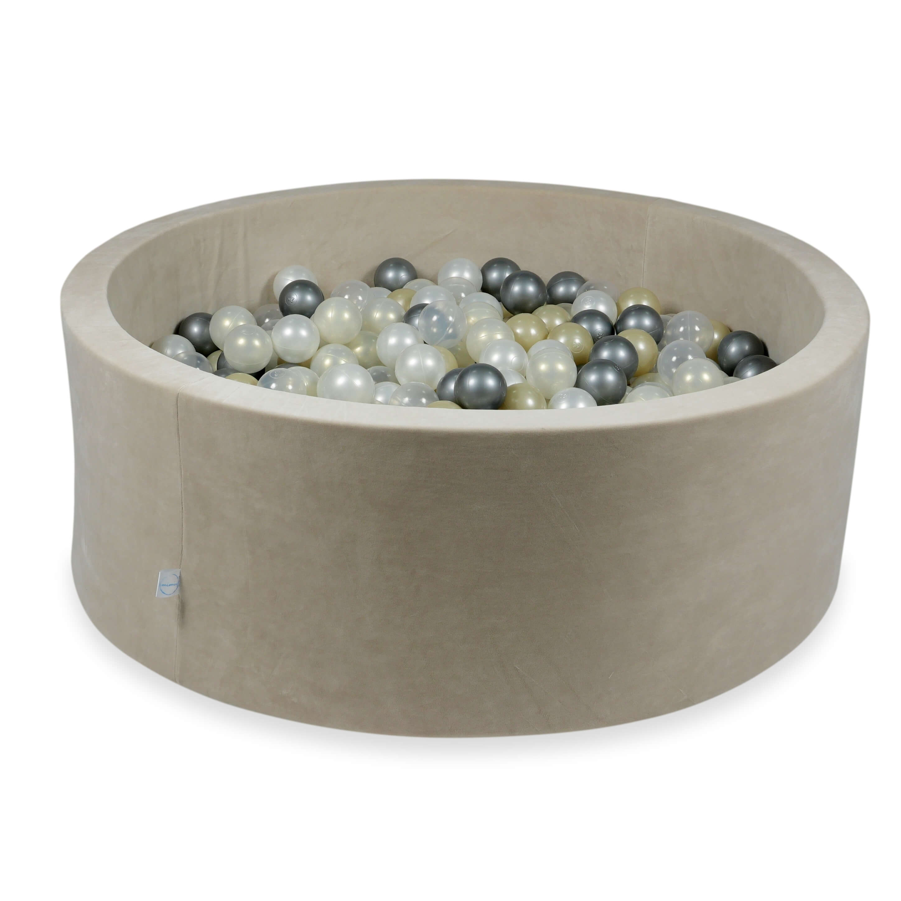 Piscine à balles en velvet soft beige 110x40 cm avec 500balles