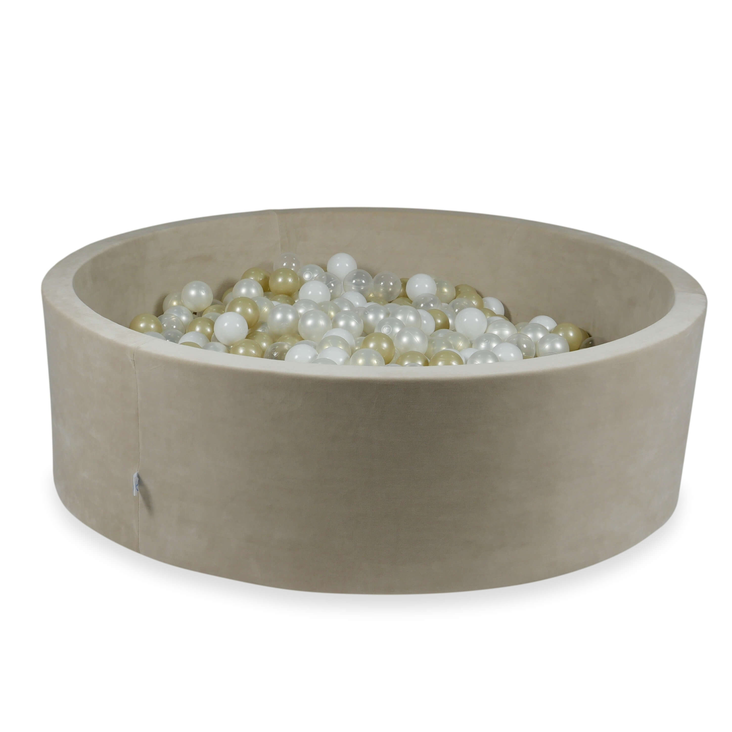 Piscine à balles en velvet soft beige 130x40 cm avec 700 balles