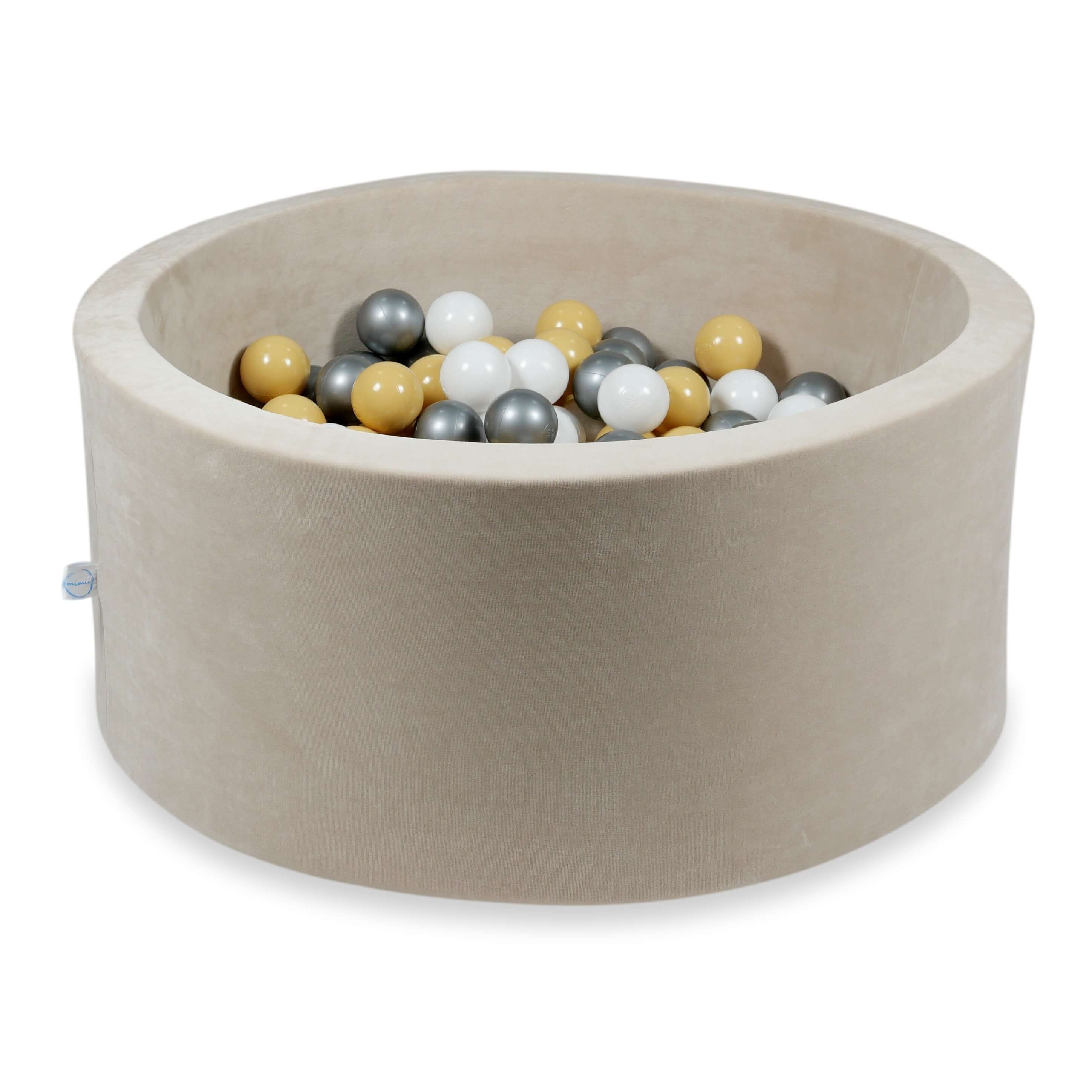 Piscine à balles en velvet soft beige 90x40 cm avec 300 balles