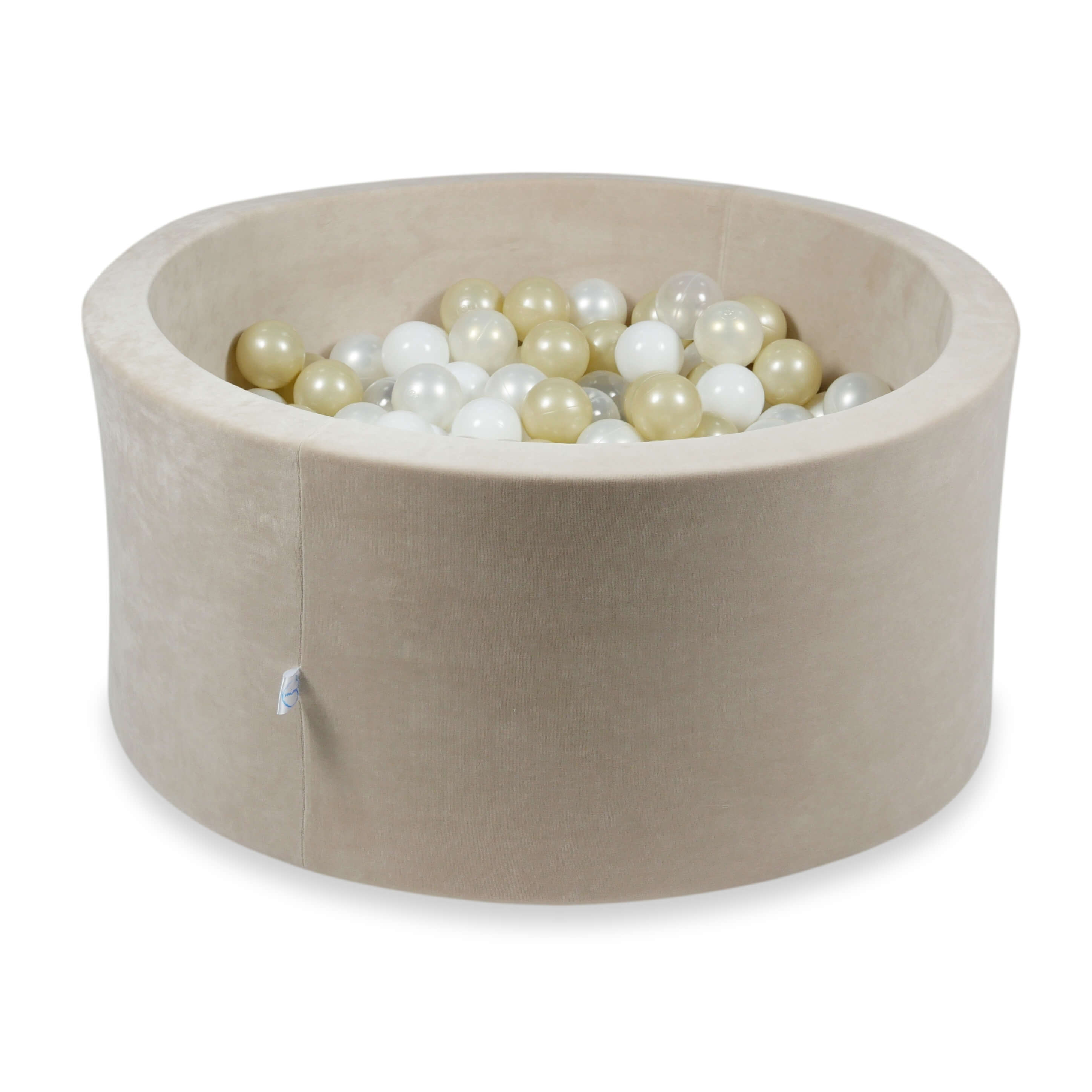 Piscine à balles en velvet soft beige 90x40 cm avec 300 balles