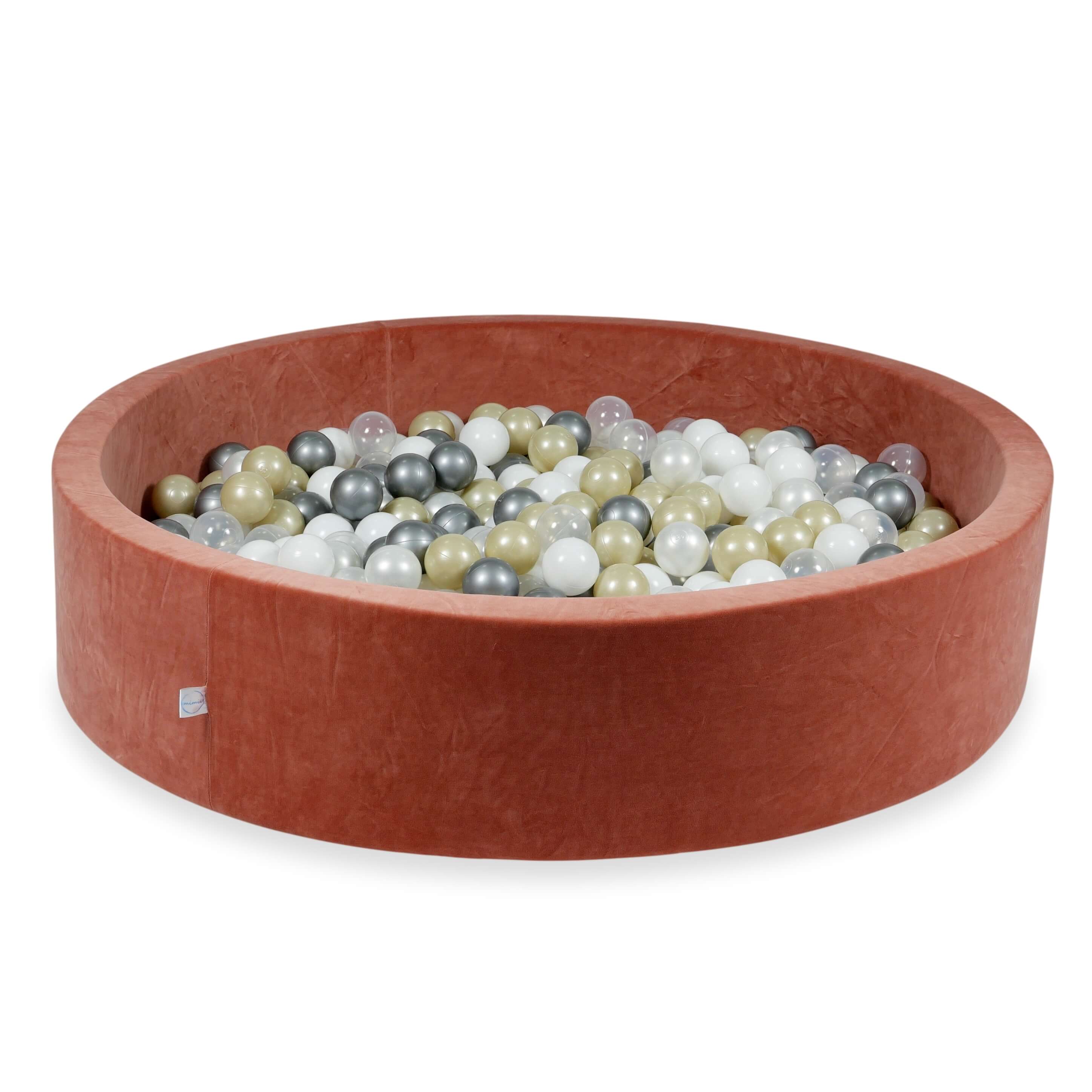 Piscine à balles en velours velvet soft canyon clay 130x30 cm avec 600 balles