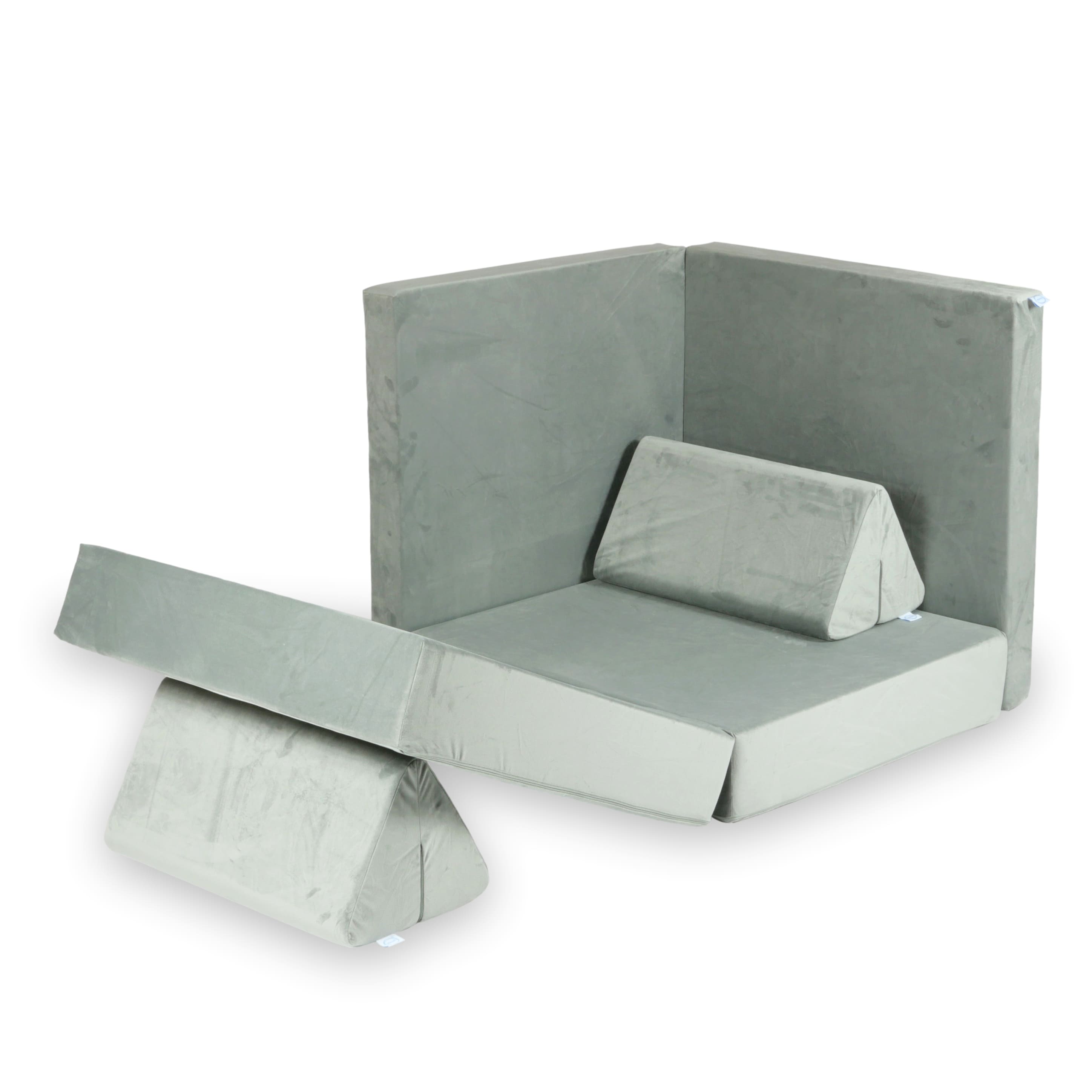 Canapé de jeu Montessori Confort en velours gris