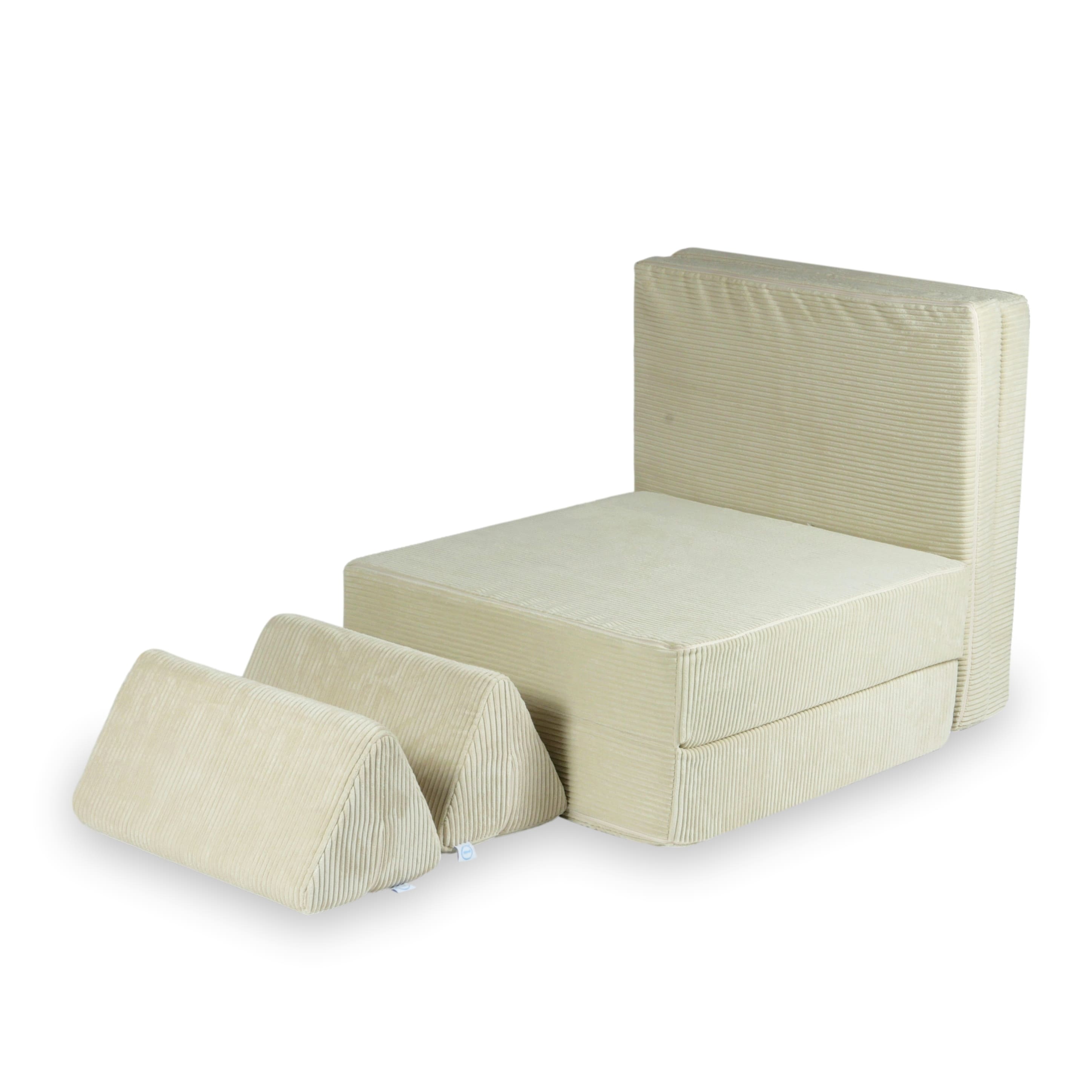 Canapé de jeu Montessori en Côtelé Beige