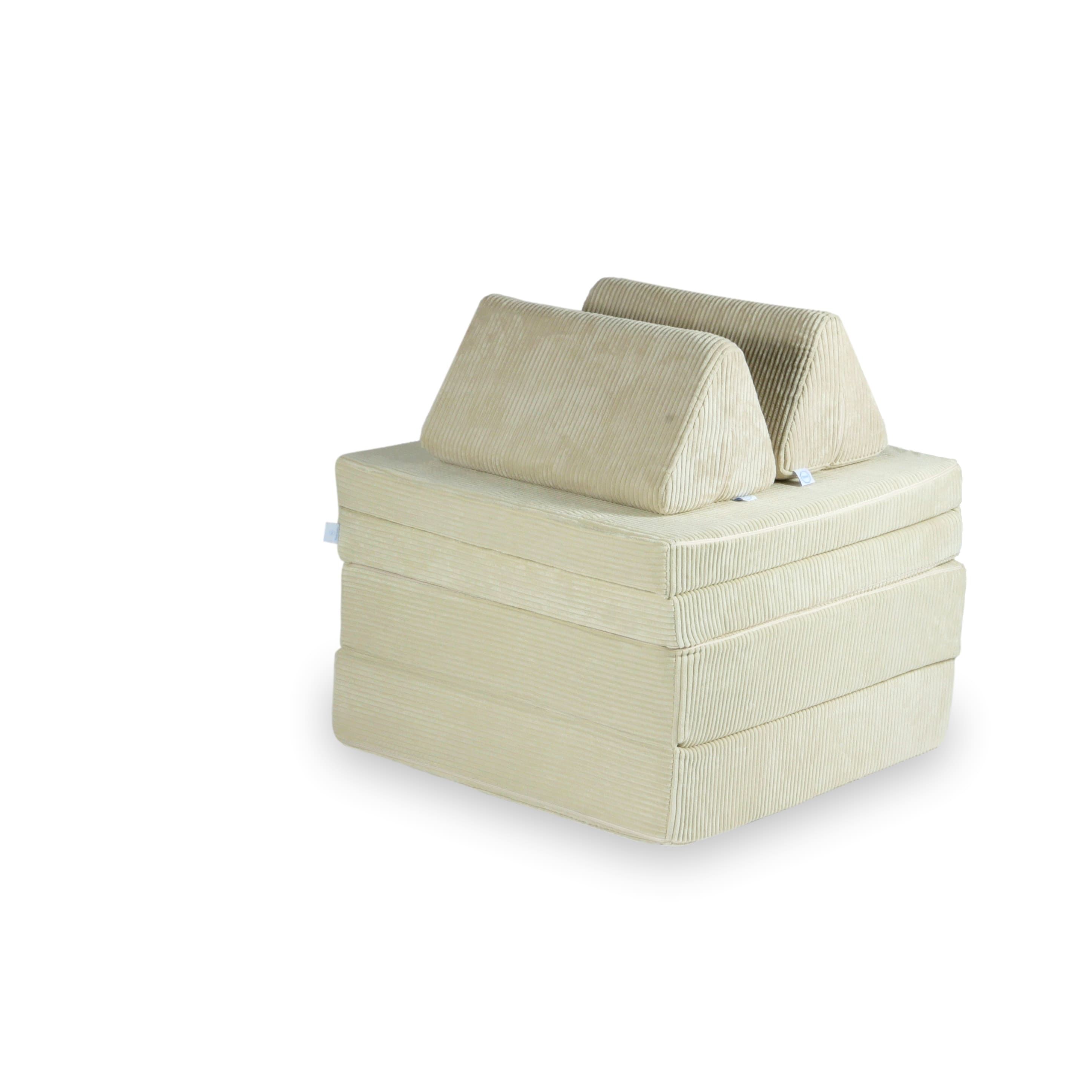 Canapé de jeu Montessori en Côtelé Beige