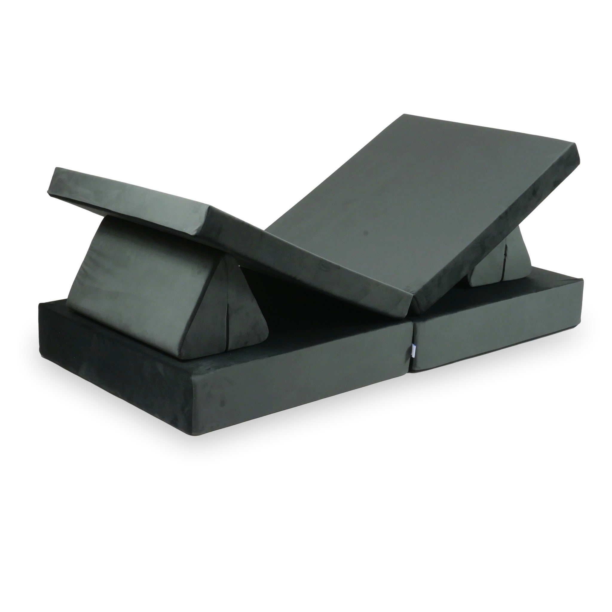 Canapé de jeu Montessori de luxe en velours graphite