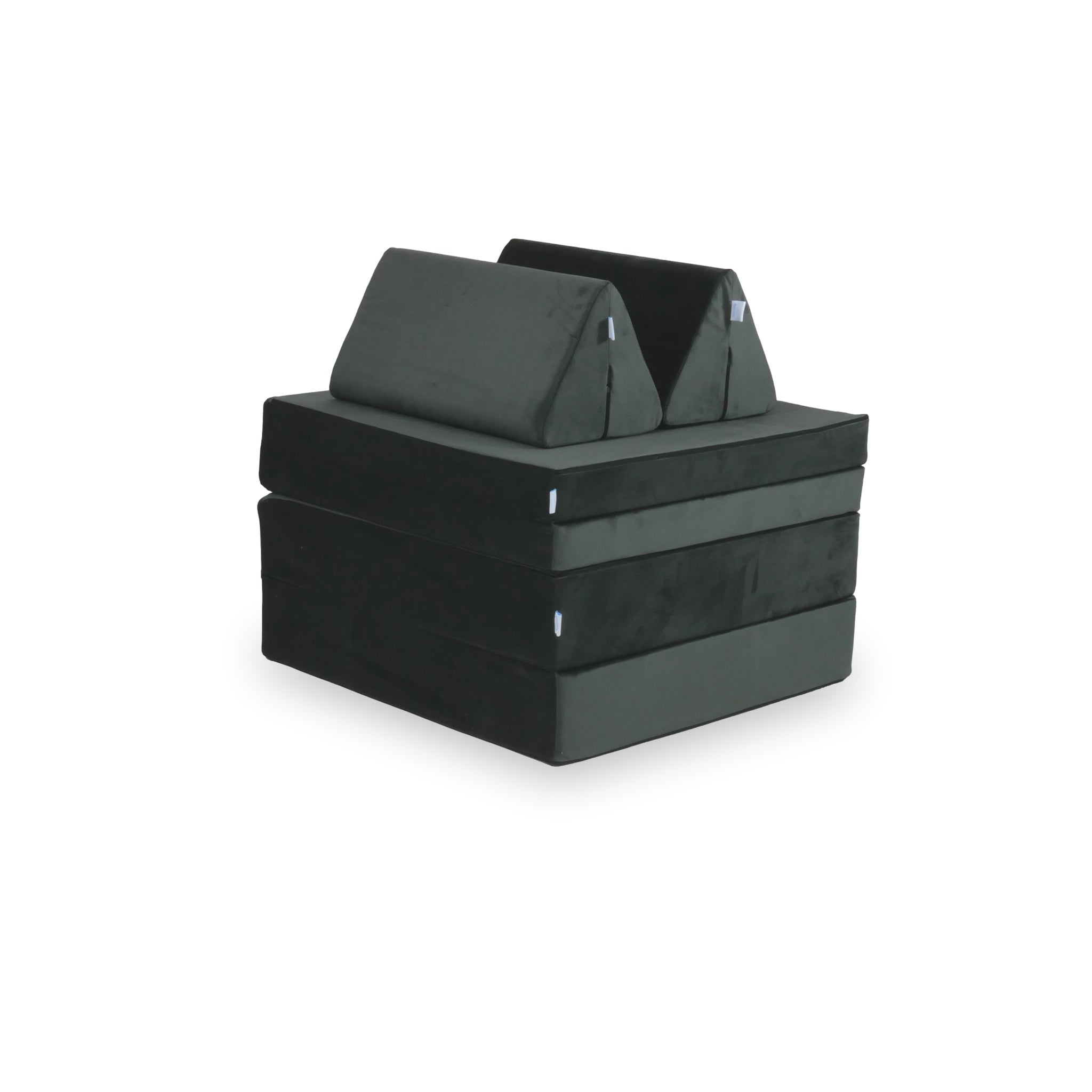 Canapé de jeu Montessori de luxe en velours graphite