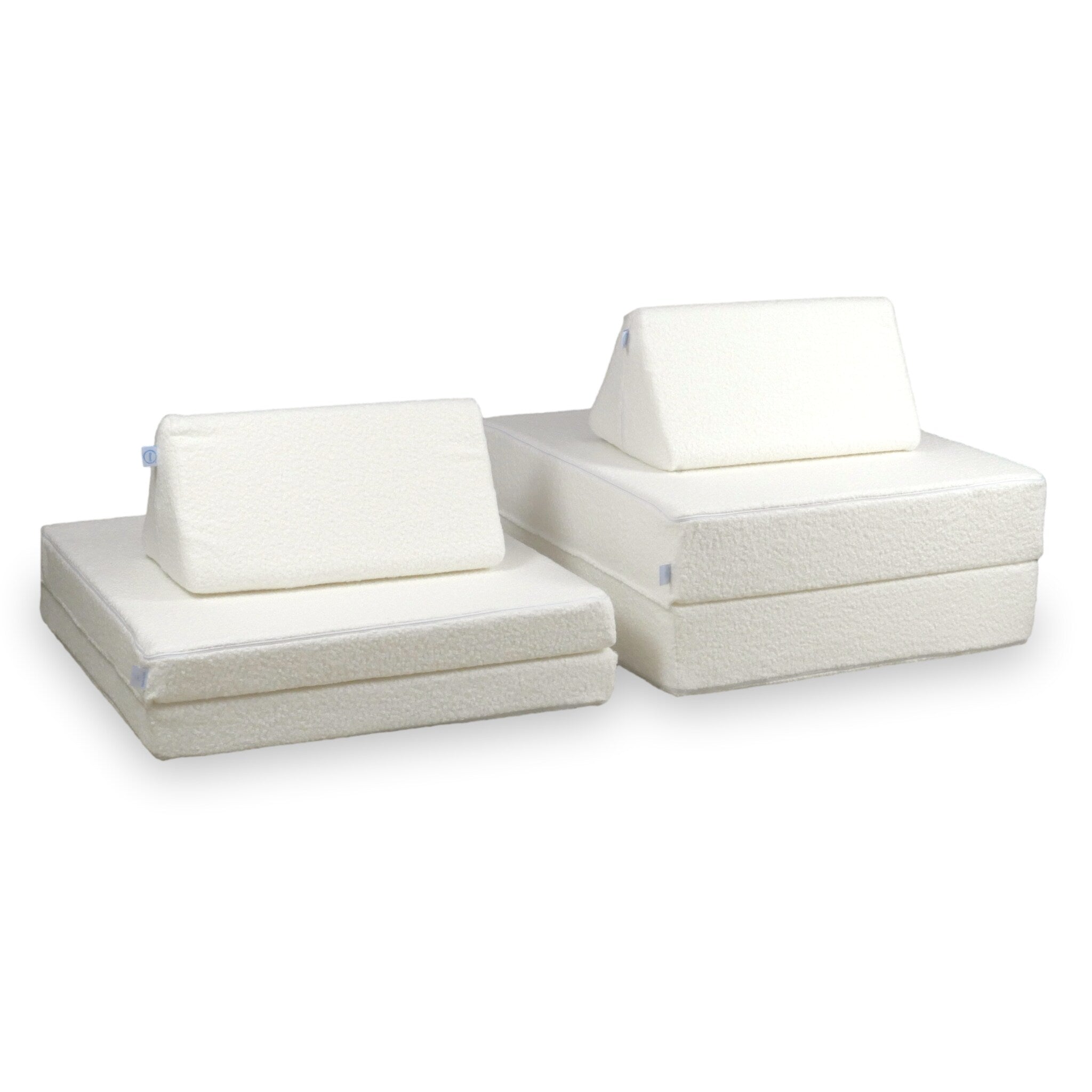 Canapé de jeu Montessori De Luxe Bouclé Blanc