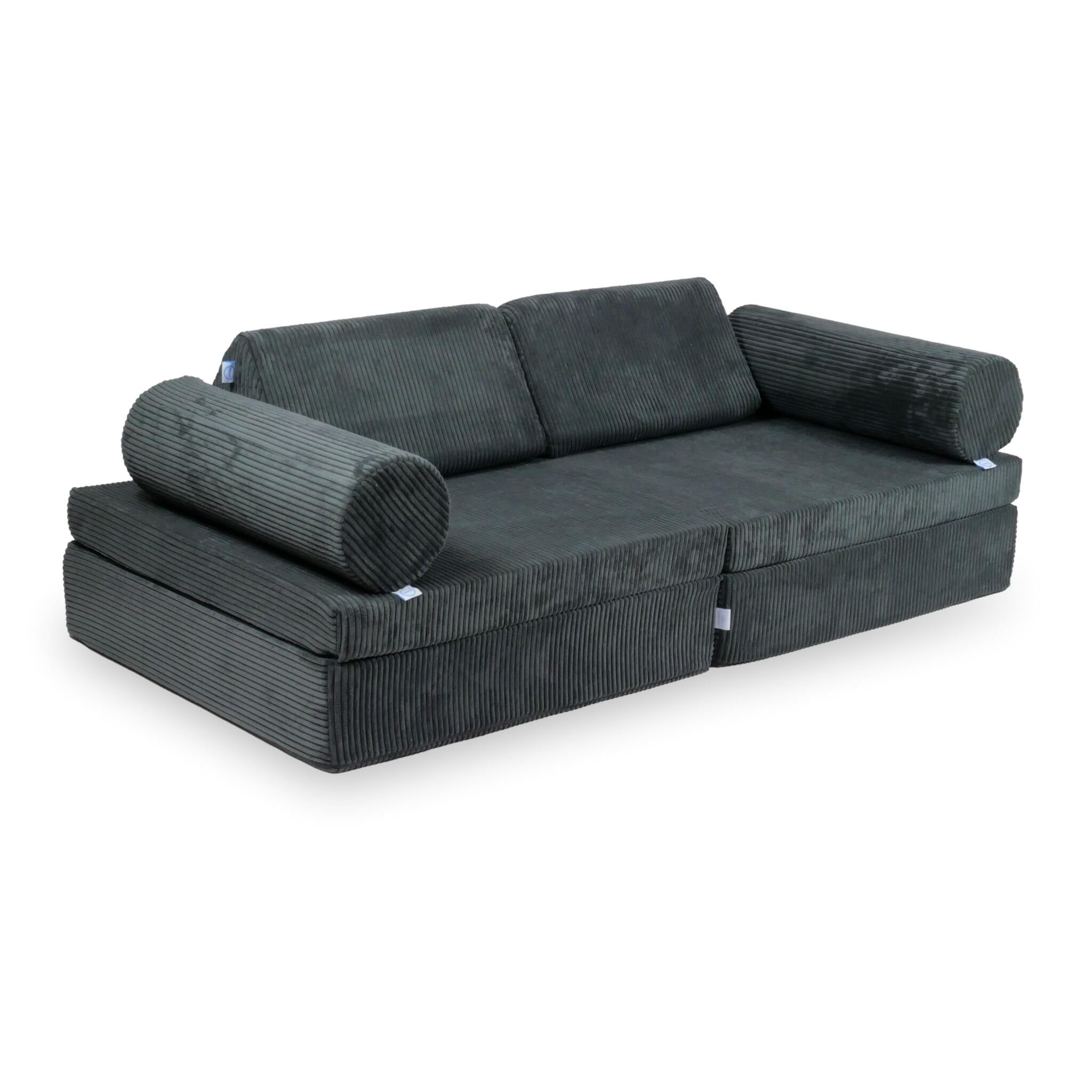 Canapé de jeu Montessori Confort en velours côtelé graphite