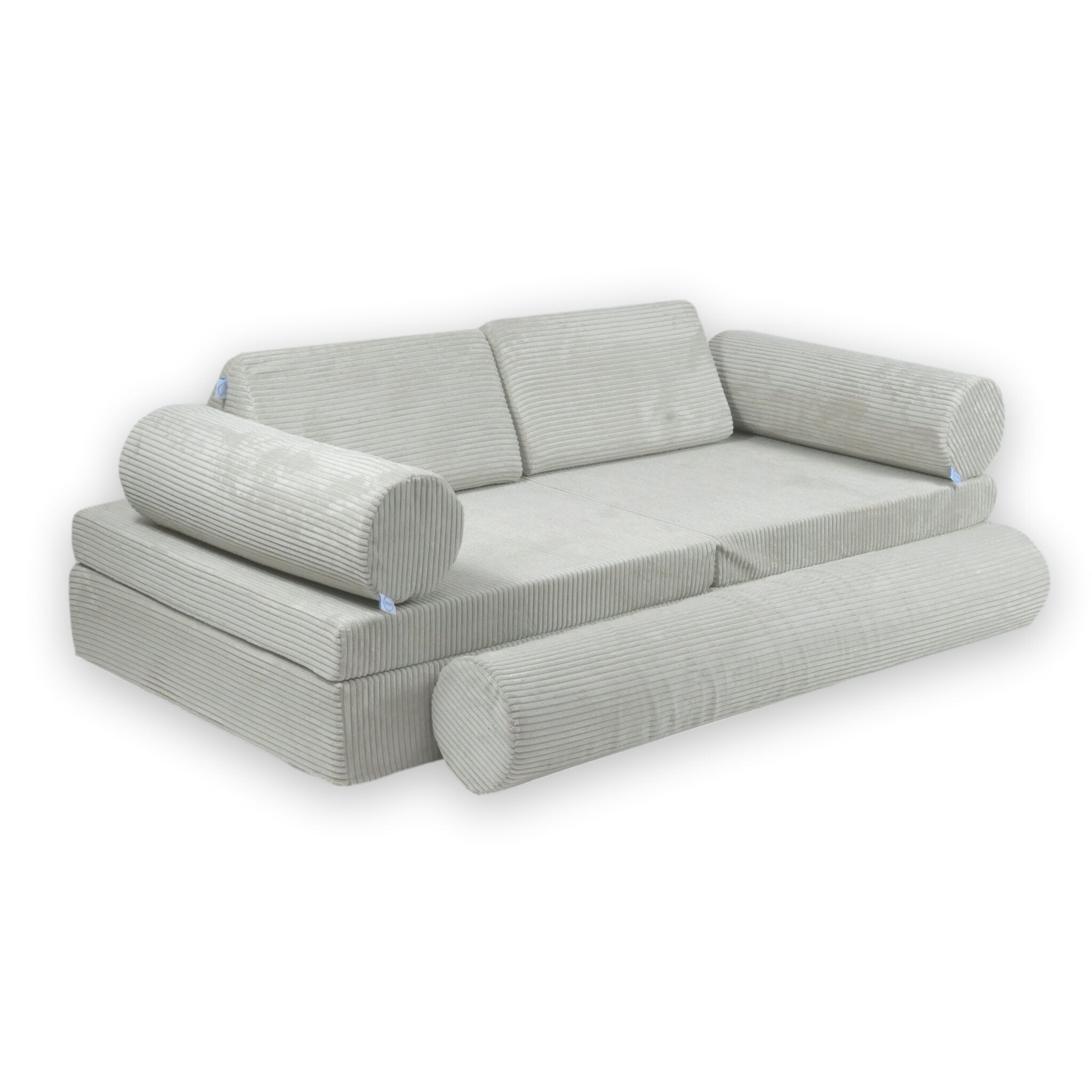 Canapé de jeu Montessori de luxe en velours côtelé gris