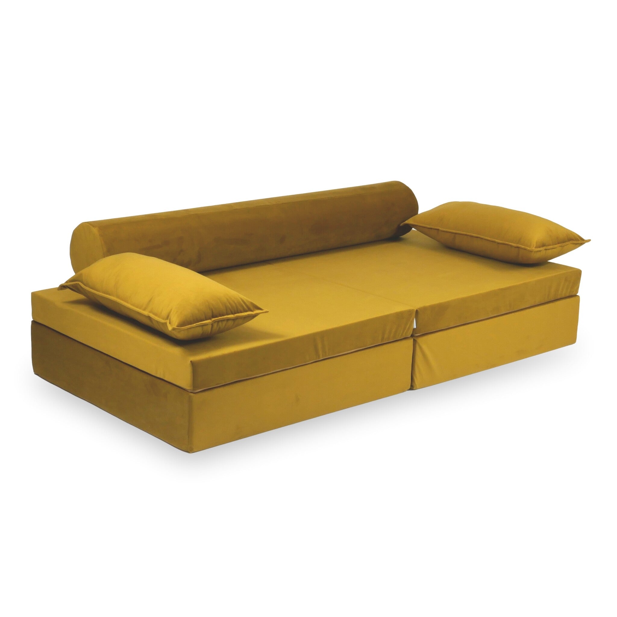 Canapé de jeu Montessori de luxe en velours doré