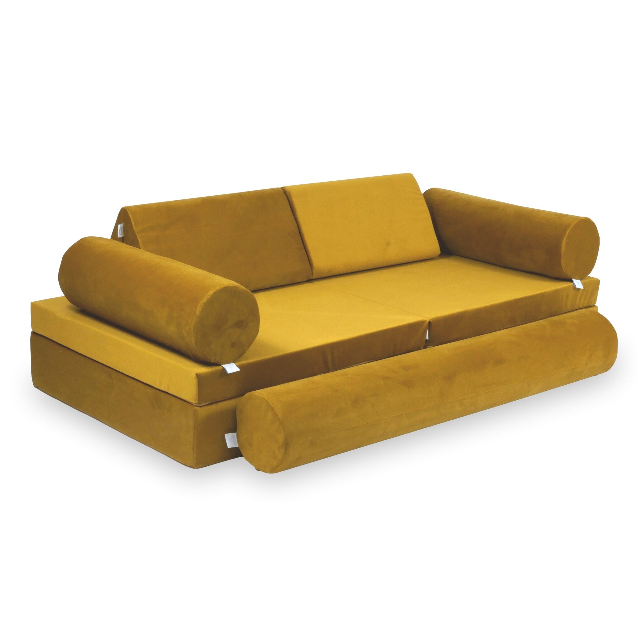 Canapé de jeu Montessori de luxe en velours doré