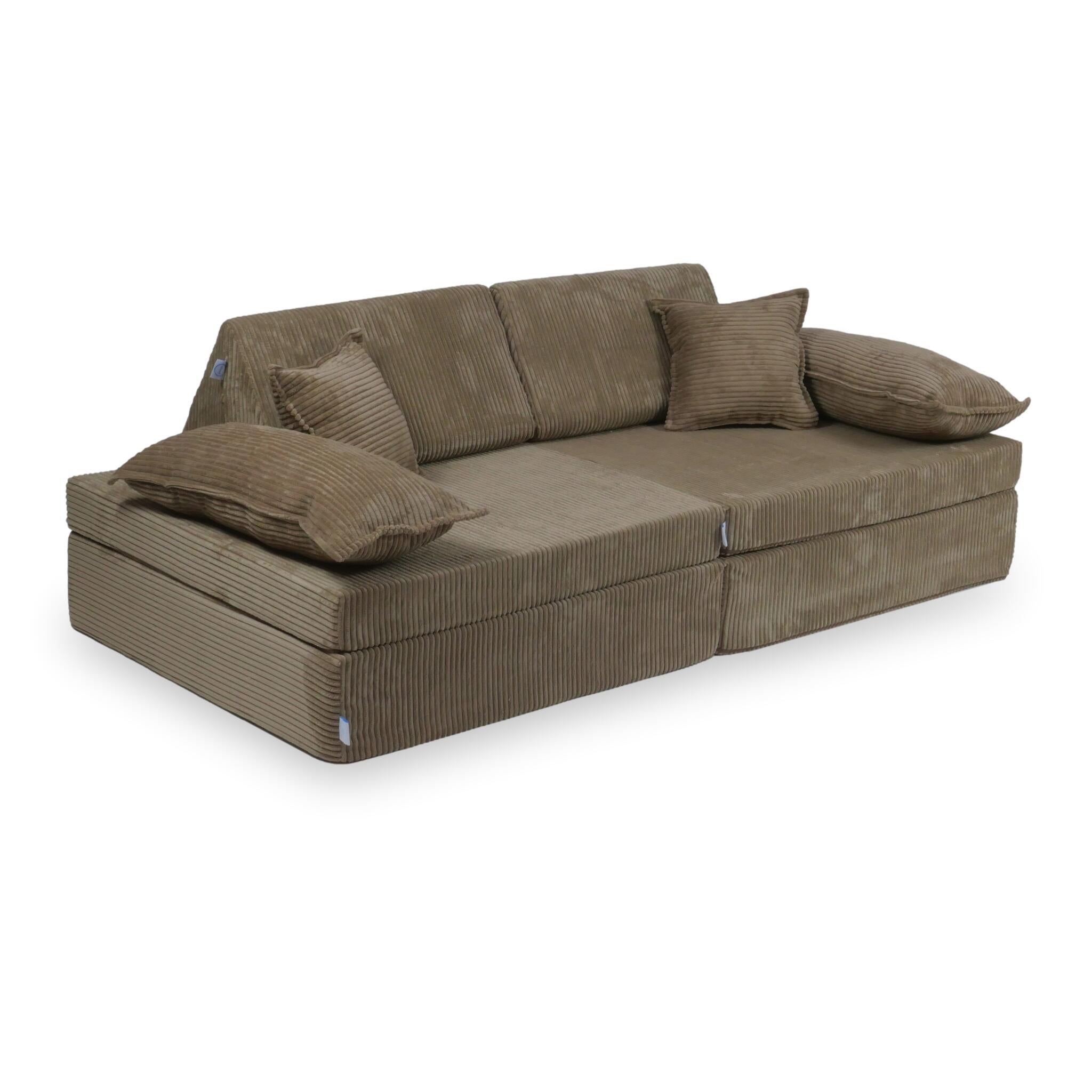 Canapé de jeu Montessori de luxe en velours côtelé toffee