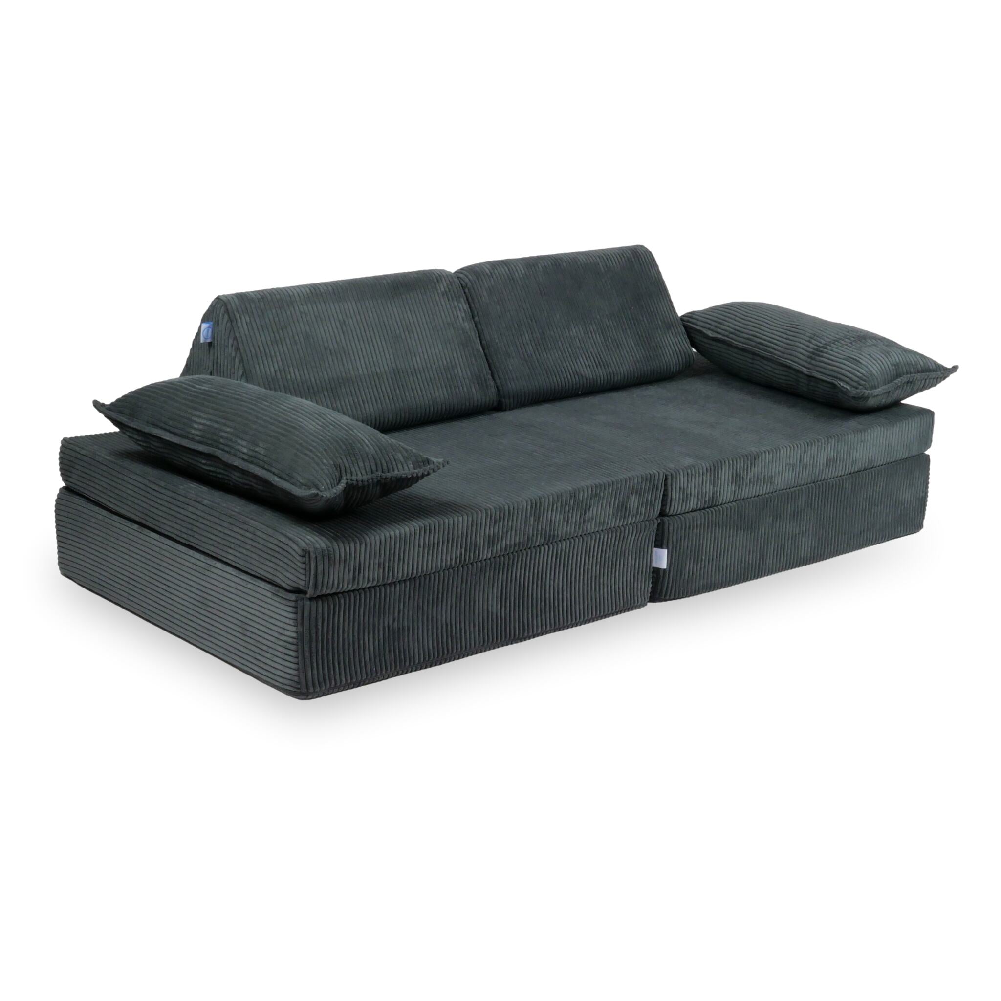 Canapé de jeu Montessori de luxe en velours côtelé graphite