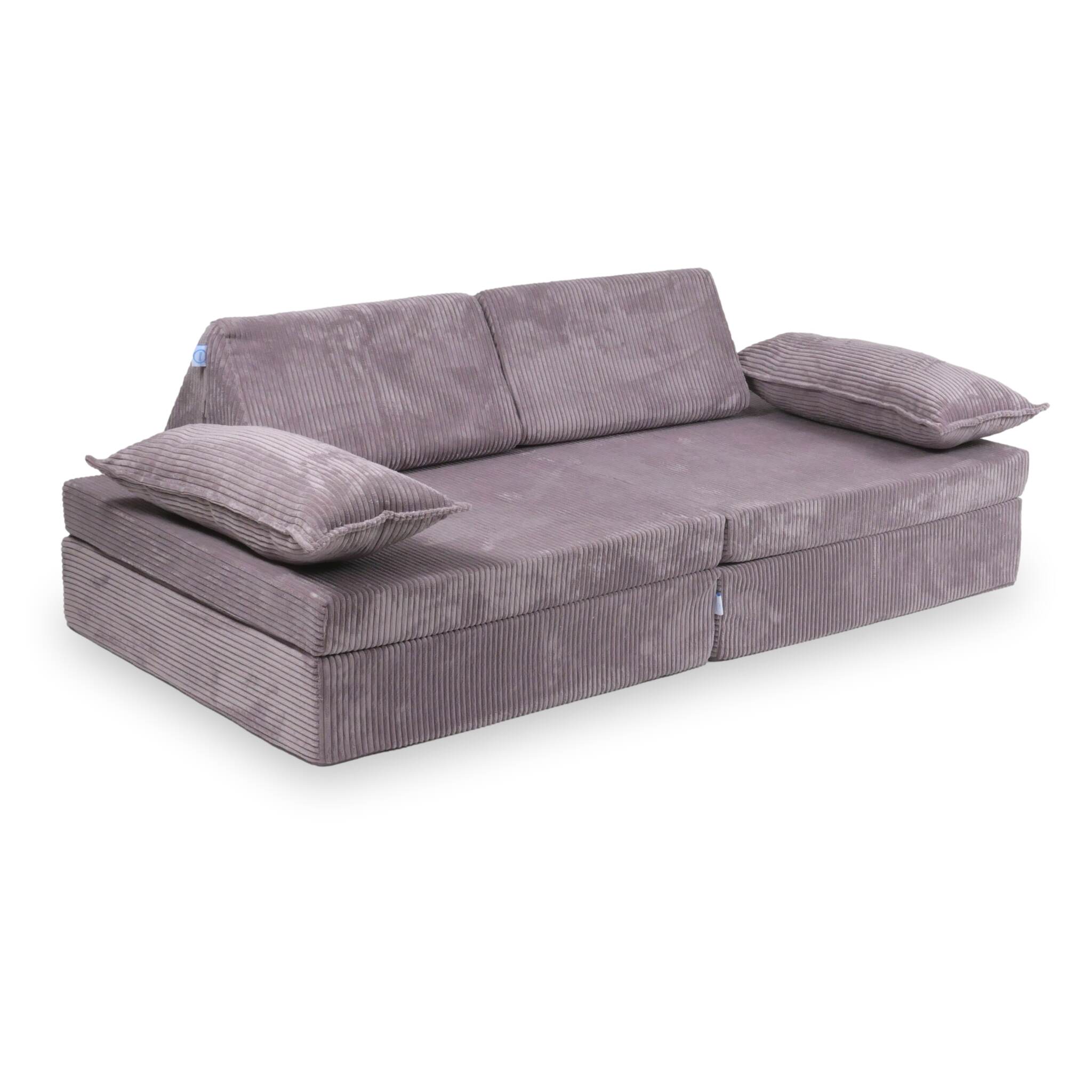 Canapé de jeu Montessori de luxe en velours côtelé lavande