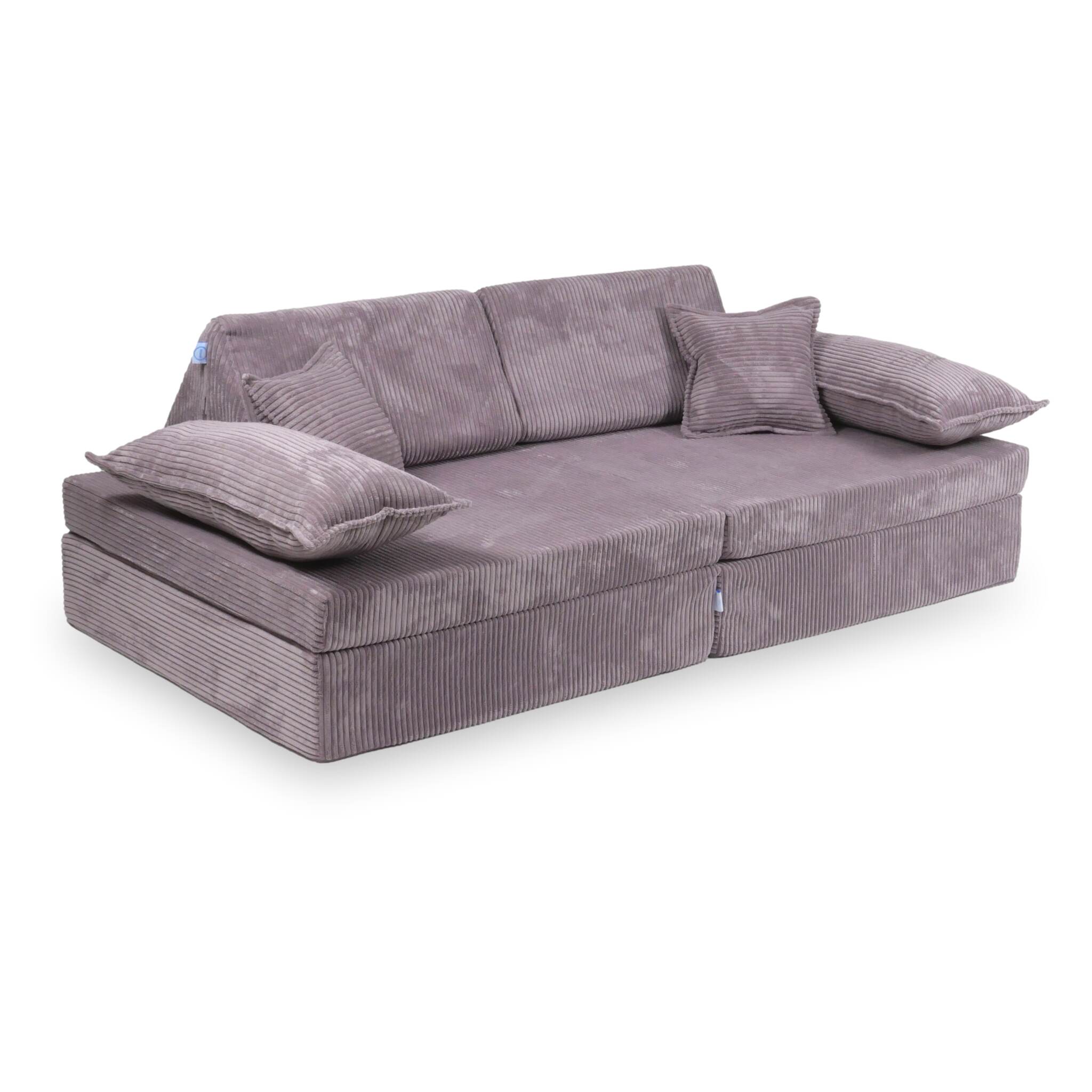 Canapé de jeu Montessori de luxe en velours côtelé lavande
