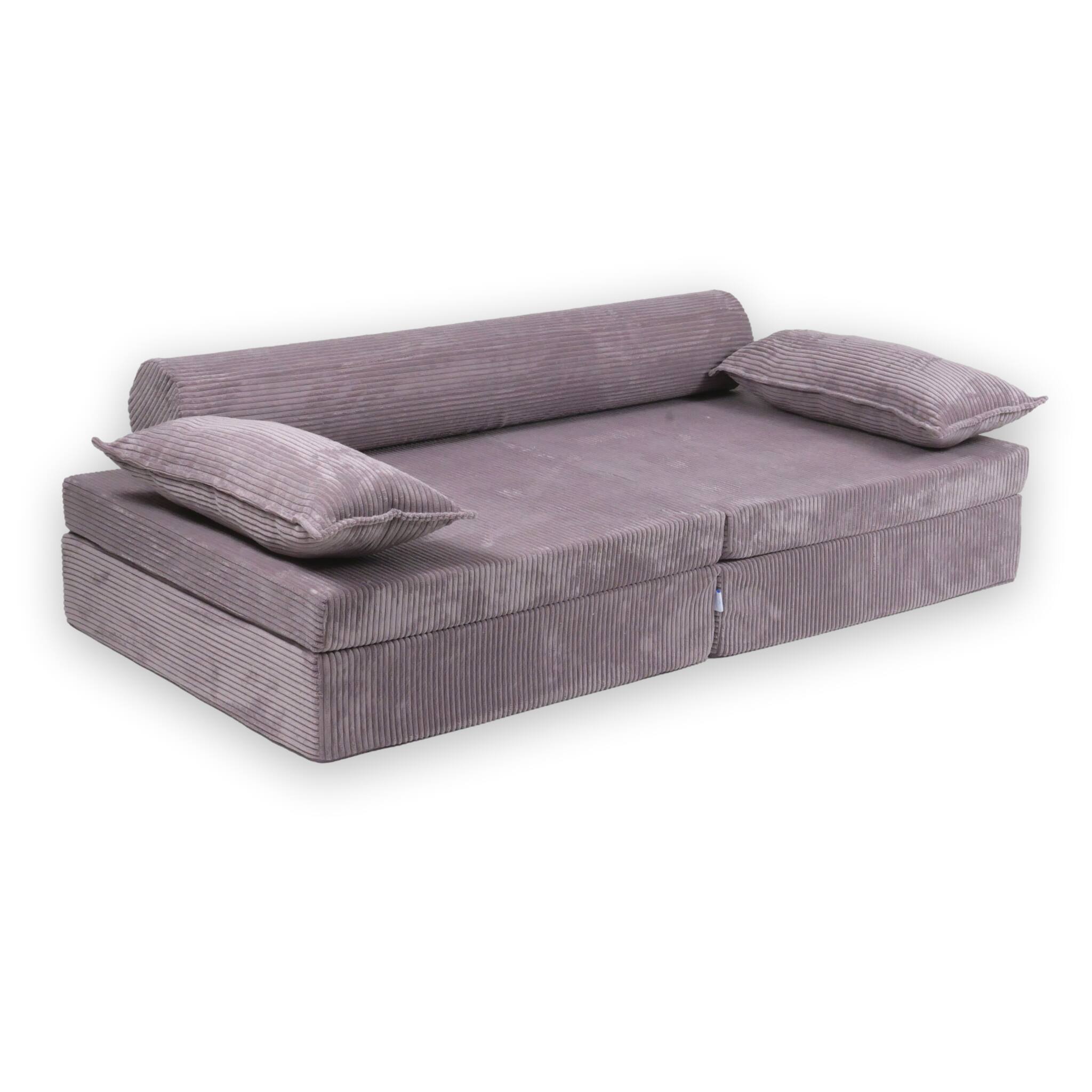 Canapé de jeu Montessori de luxe en velours côtelé lavande