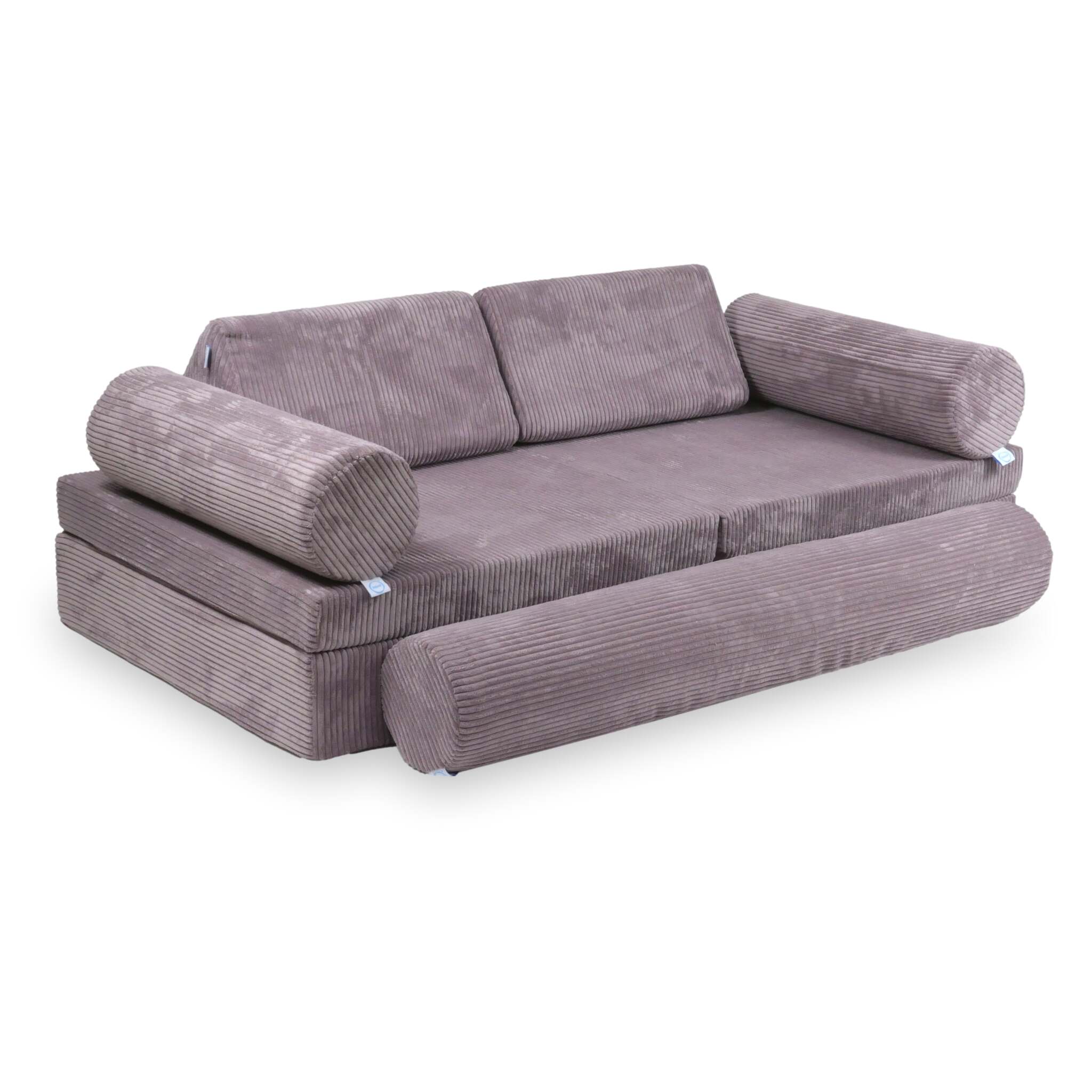 Canapé de jeu Montessori de luxe en velours côtelé lavande