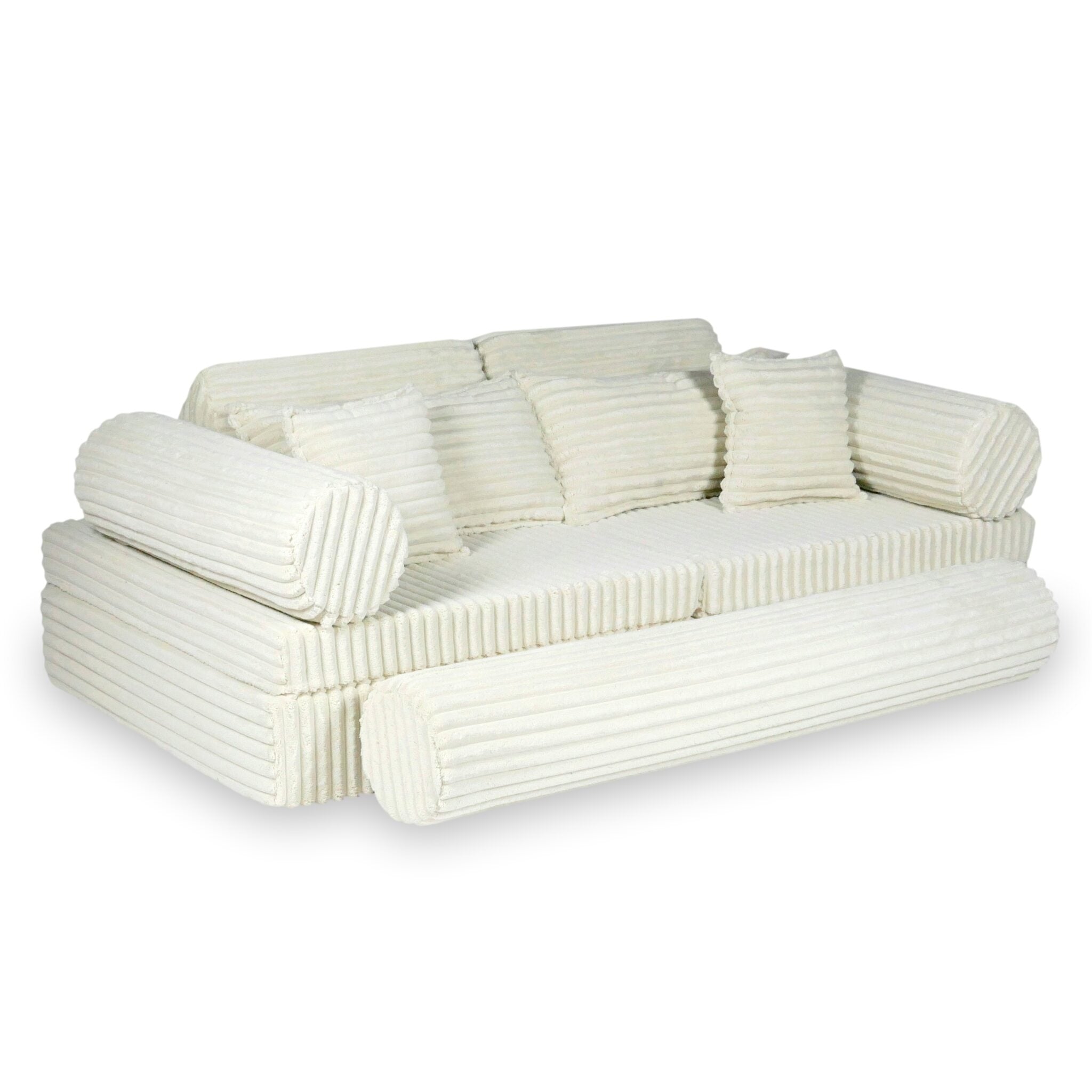 Canapé de jeu Montessori de luxe Tissu gaufré