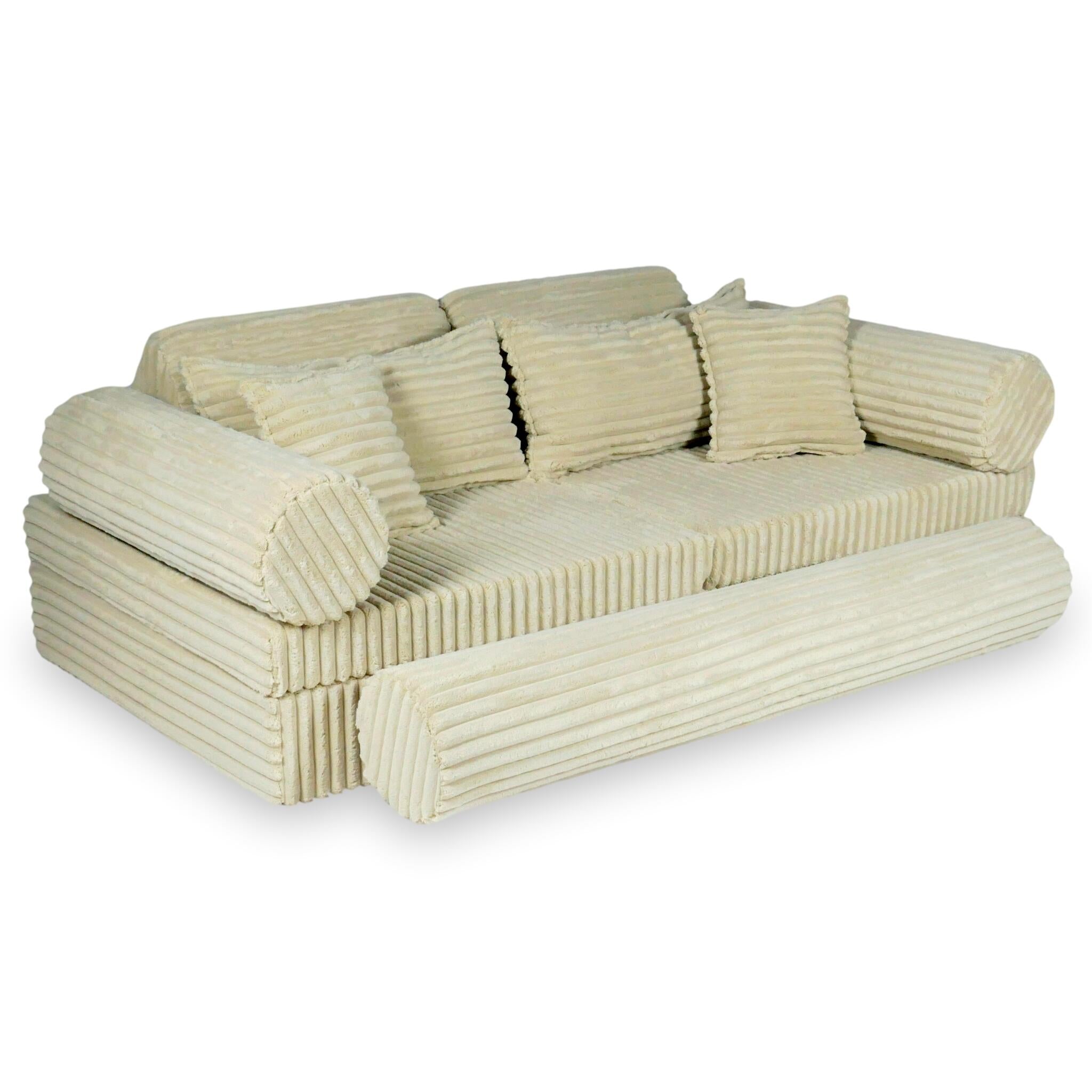 Canapé de jeu Montessori de luxe Tissu gaufré