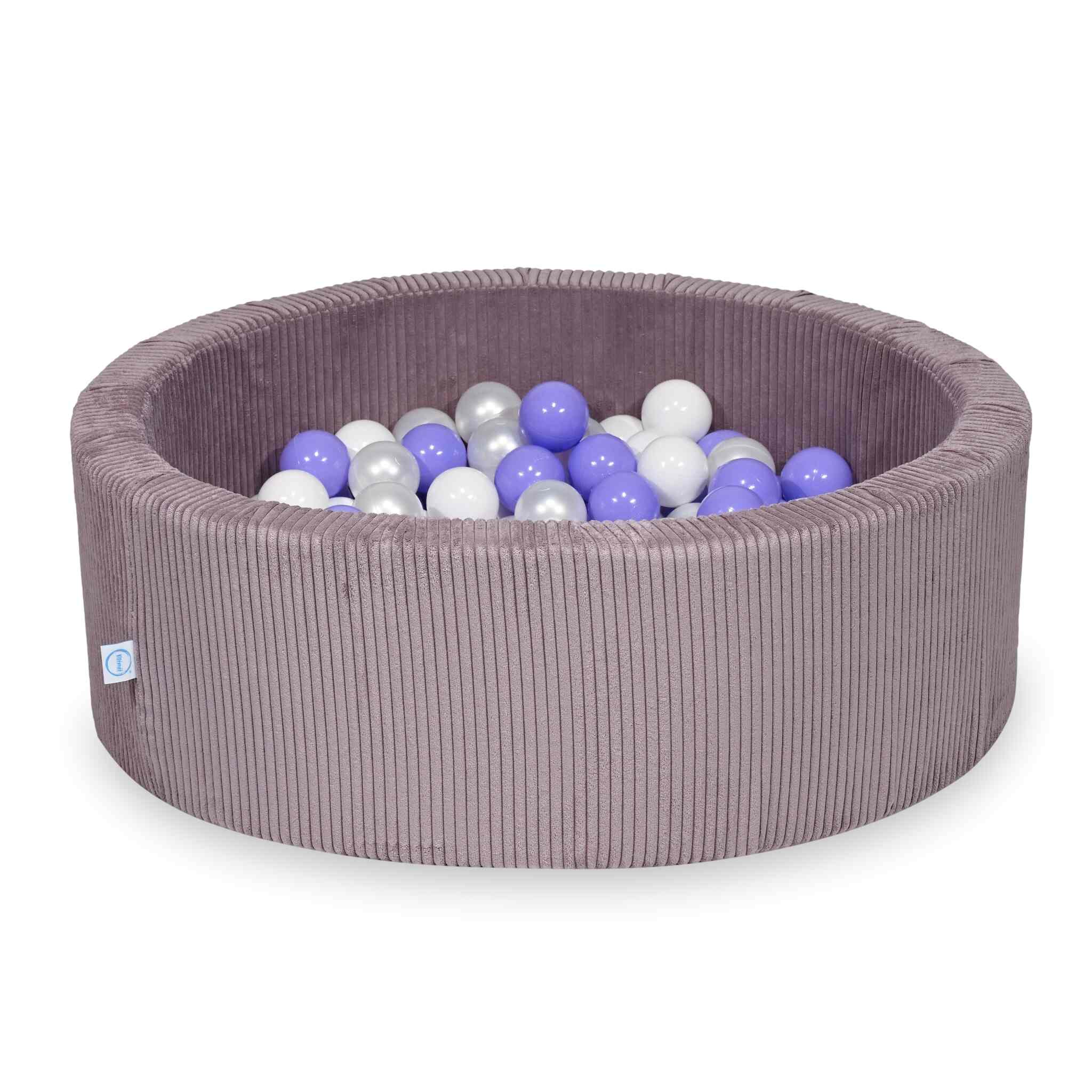 Piscine à balles en velours côtelé Lavende 90x30 cm avec 200 balles