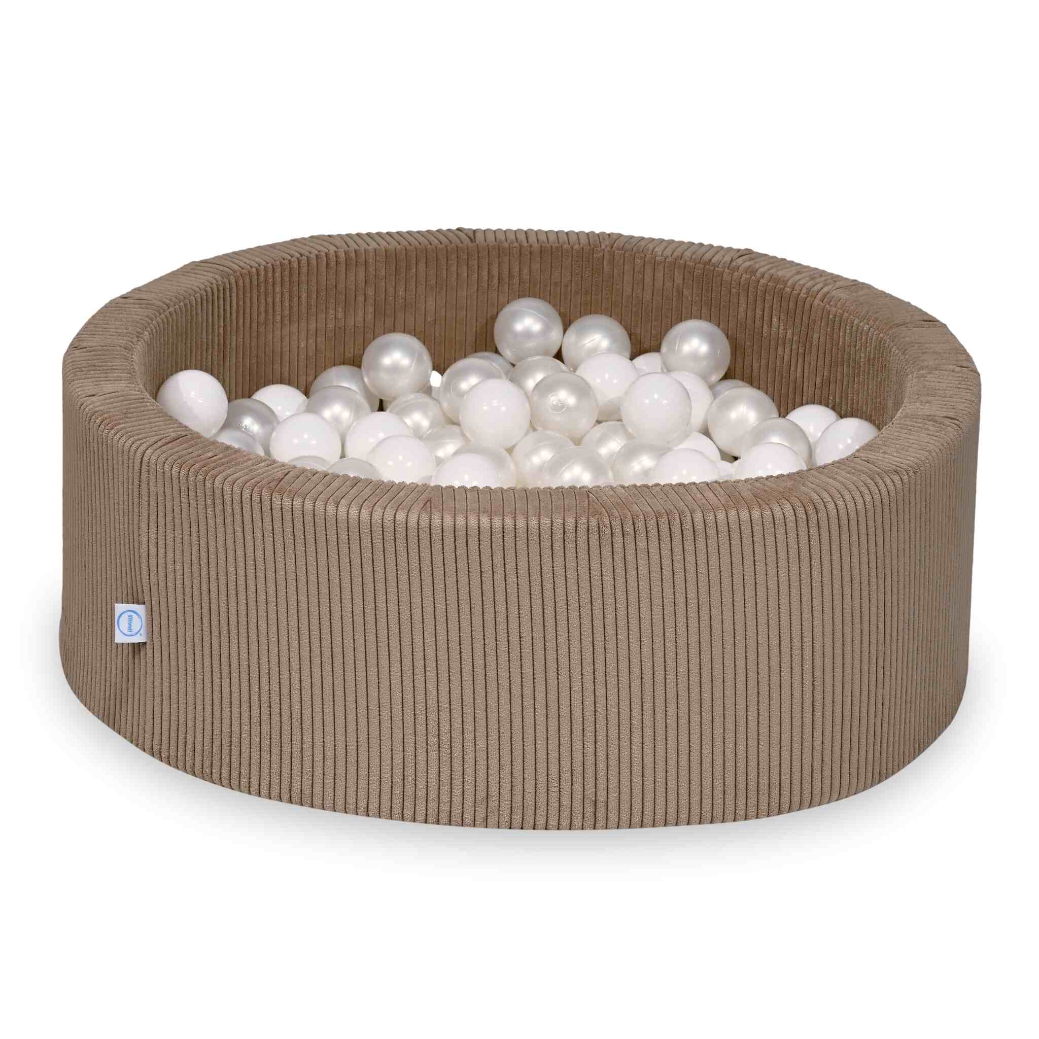 Piscine à balles en velours côtelé Toffee 90x30 cm avec 200 balles