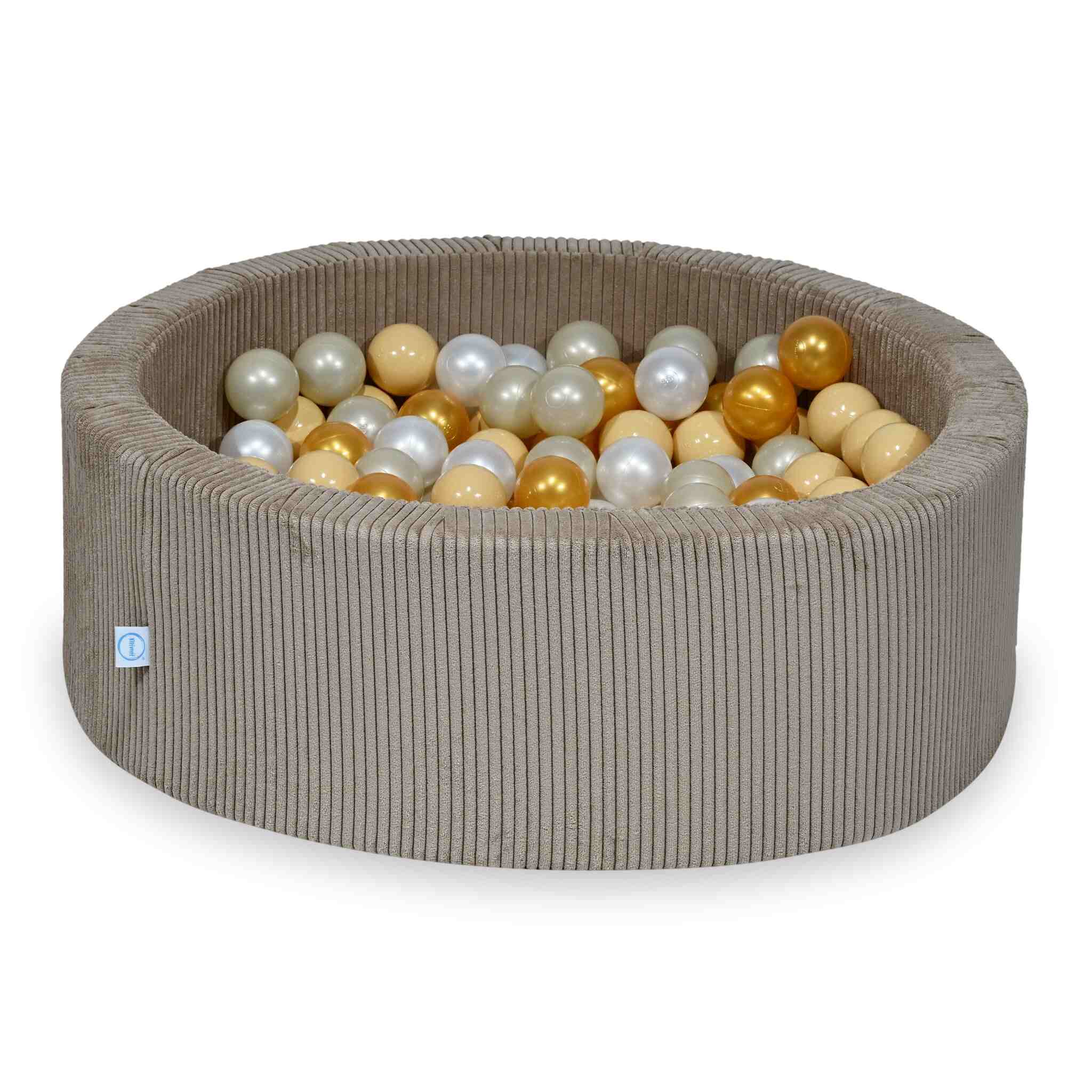 Piscine à balles en velours côtelé Toffee 90x30 cm avec 200 balles