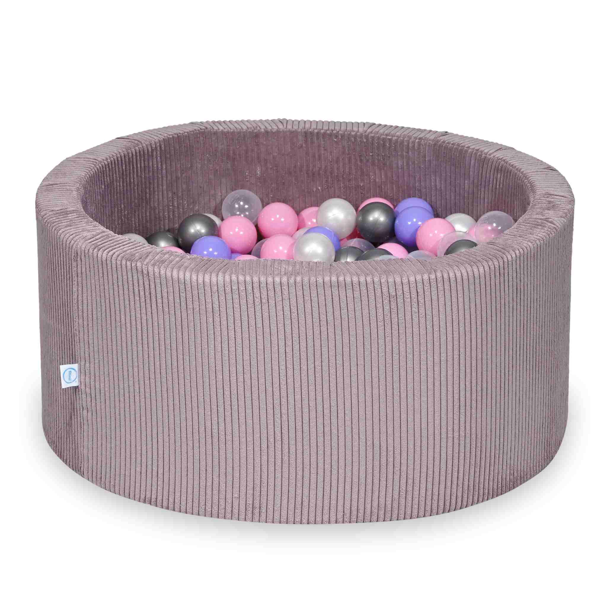 Piscine à balles en velours côtelé Lavende 90x40 cm avec 300 balles