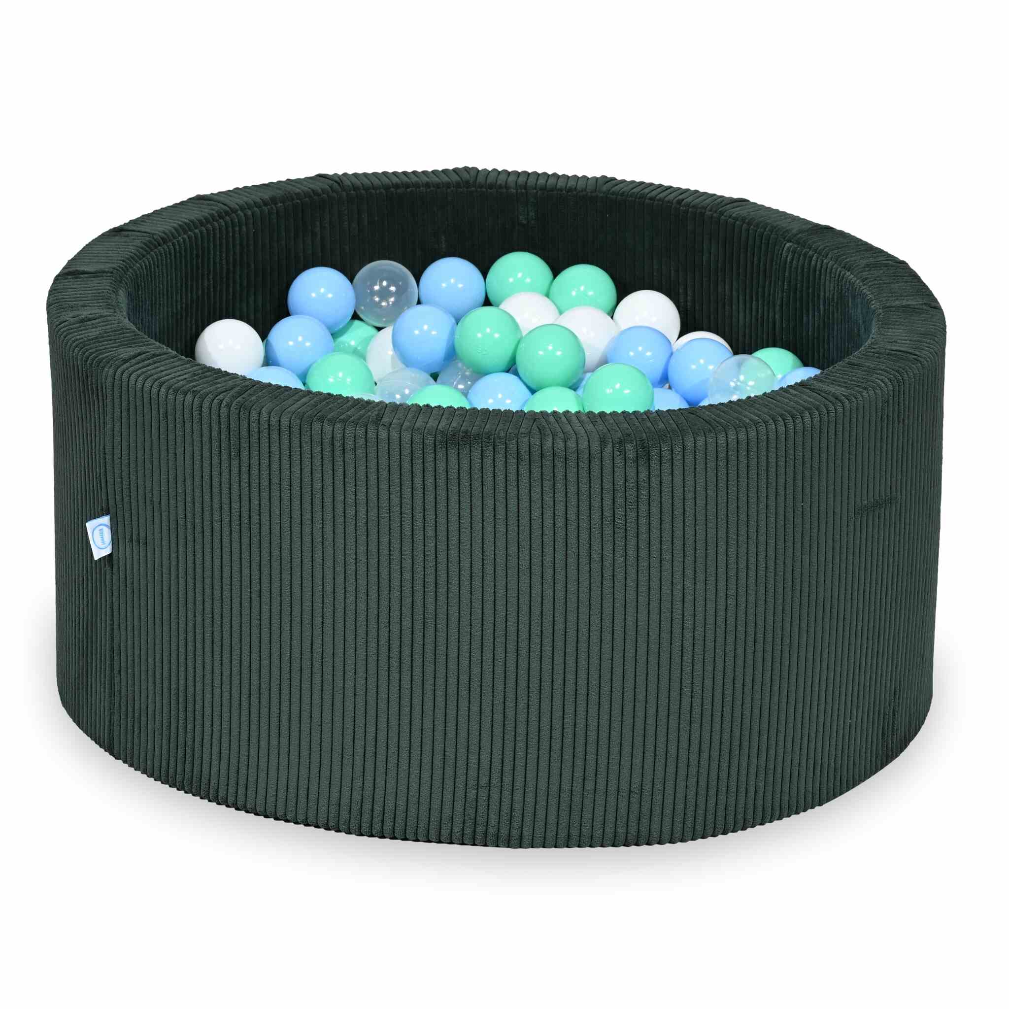 Piscine à balles en velours côtelé Vert 90x40 cm avec 300 balles