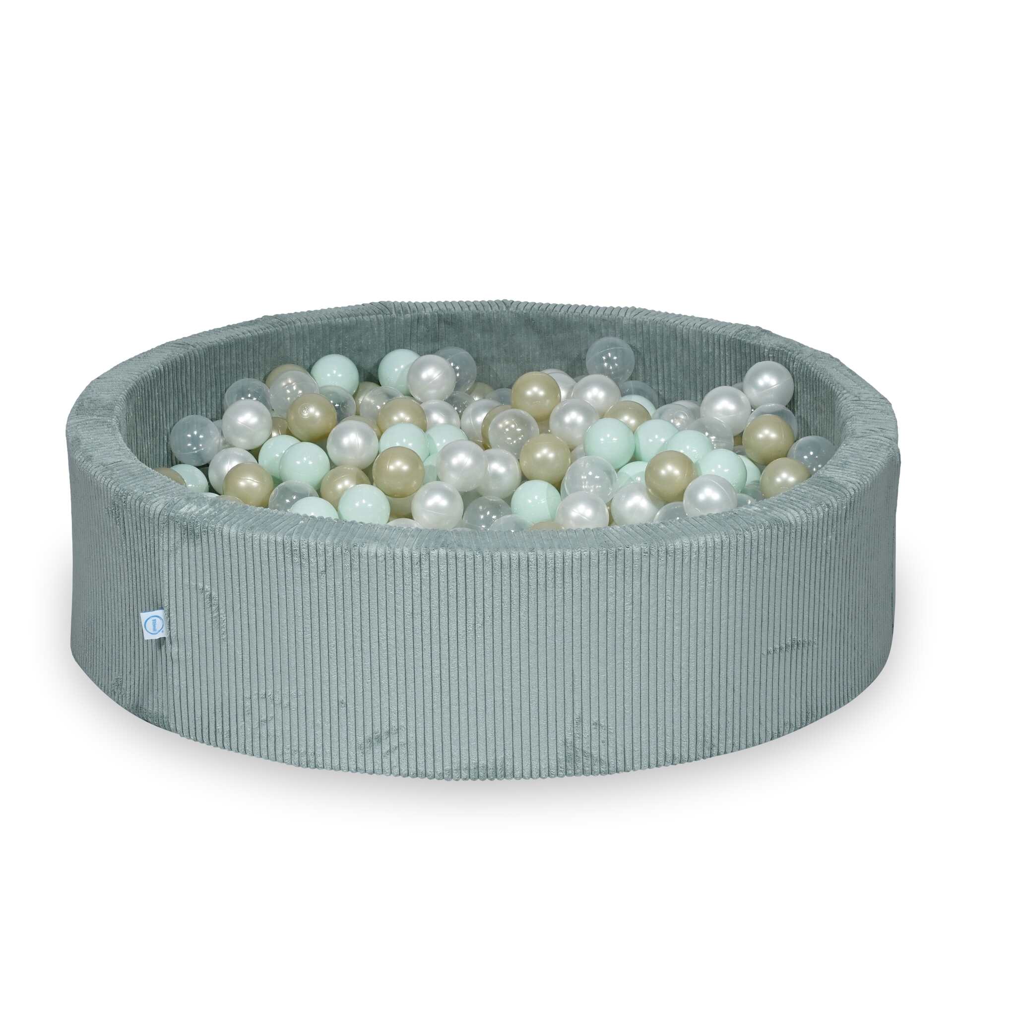 Piscine à balles en velours côtelé menthe claire 110x30 cm avec 400 balles