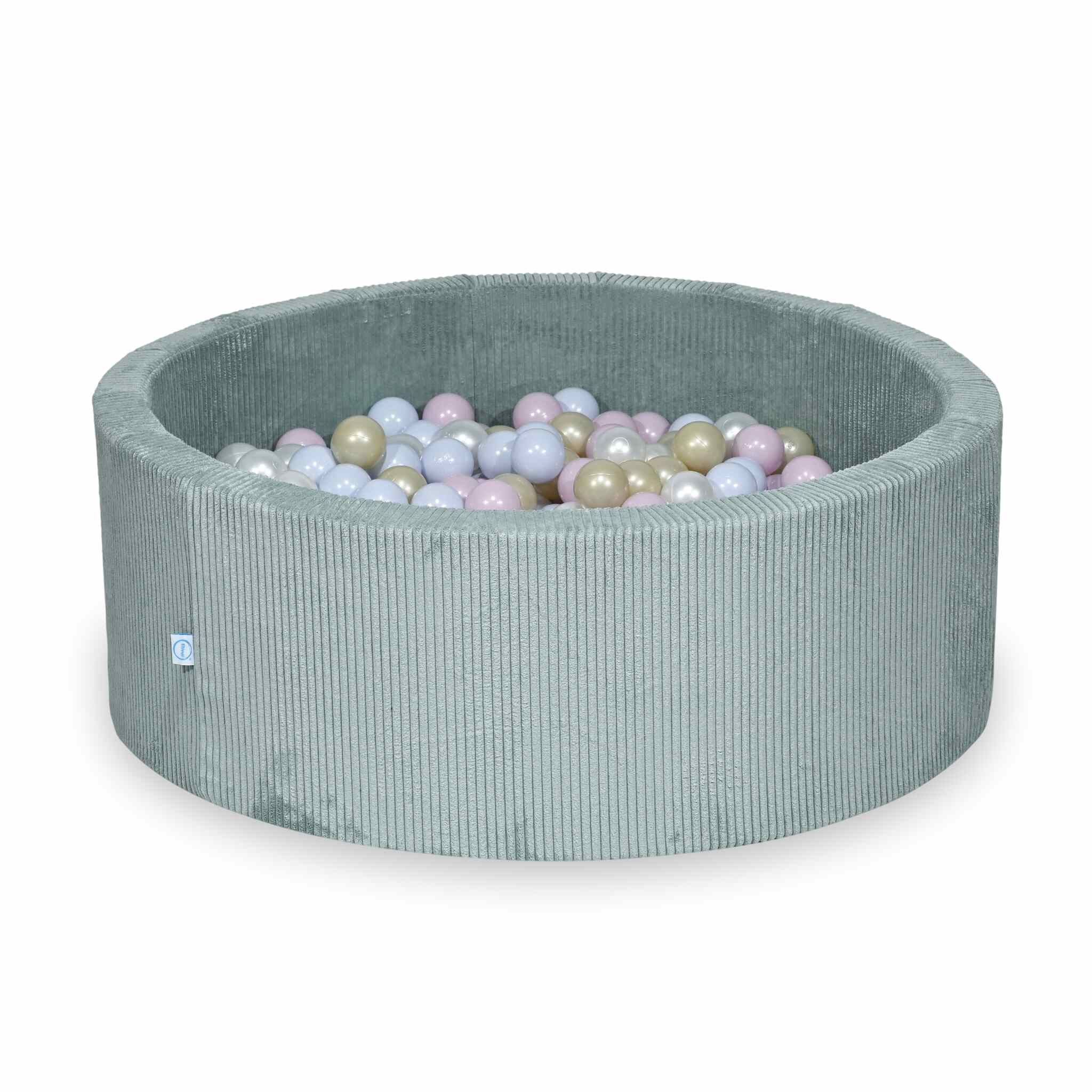 Piscine à balles en velours côtelé menthe claire 110x40 cm avec 500balles