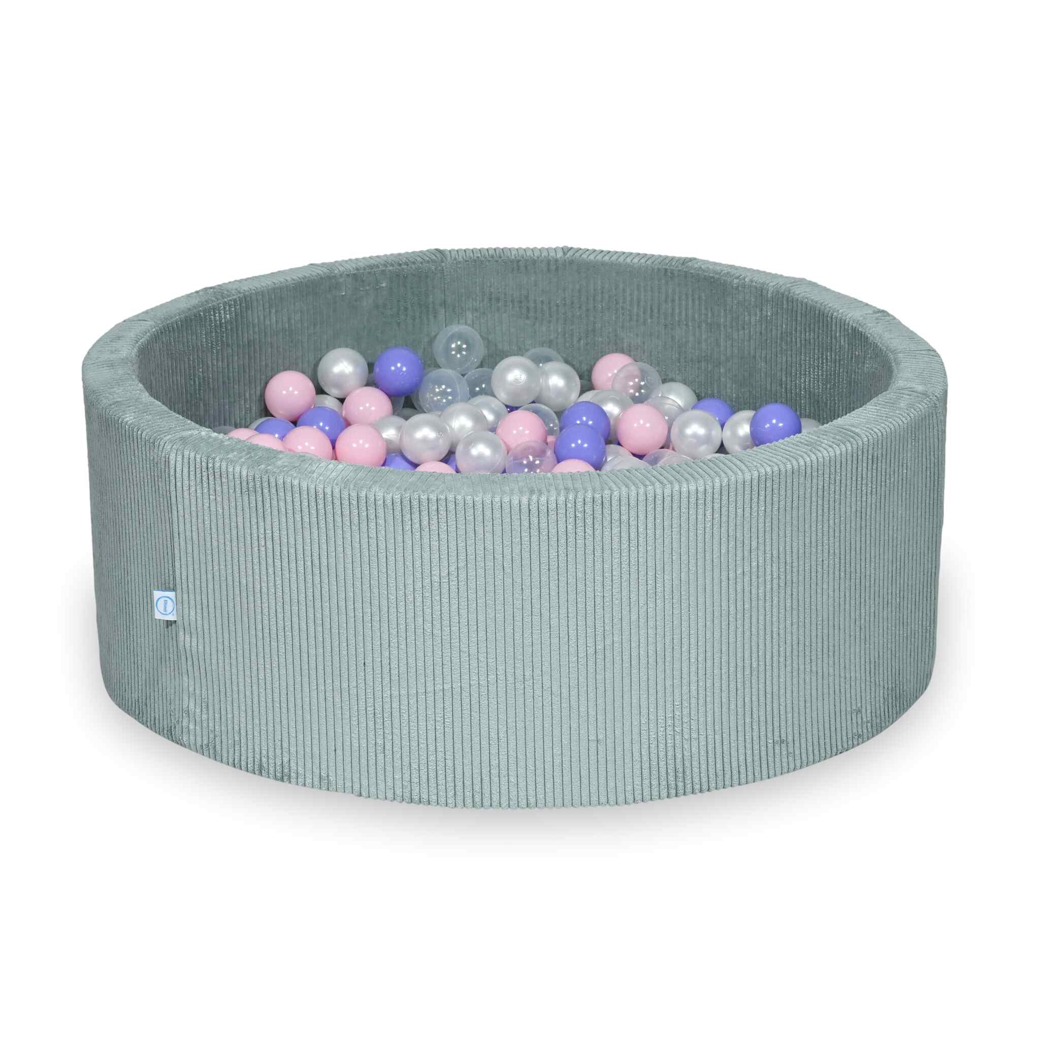 Piscine à balles en velours côtelé menthe claire 110x40 cm avec 500balles