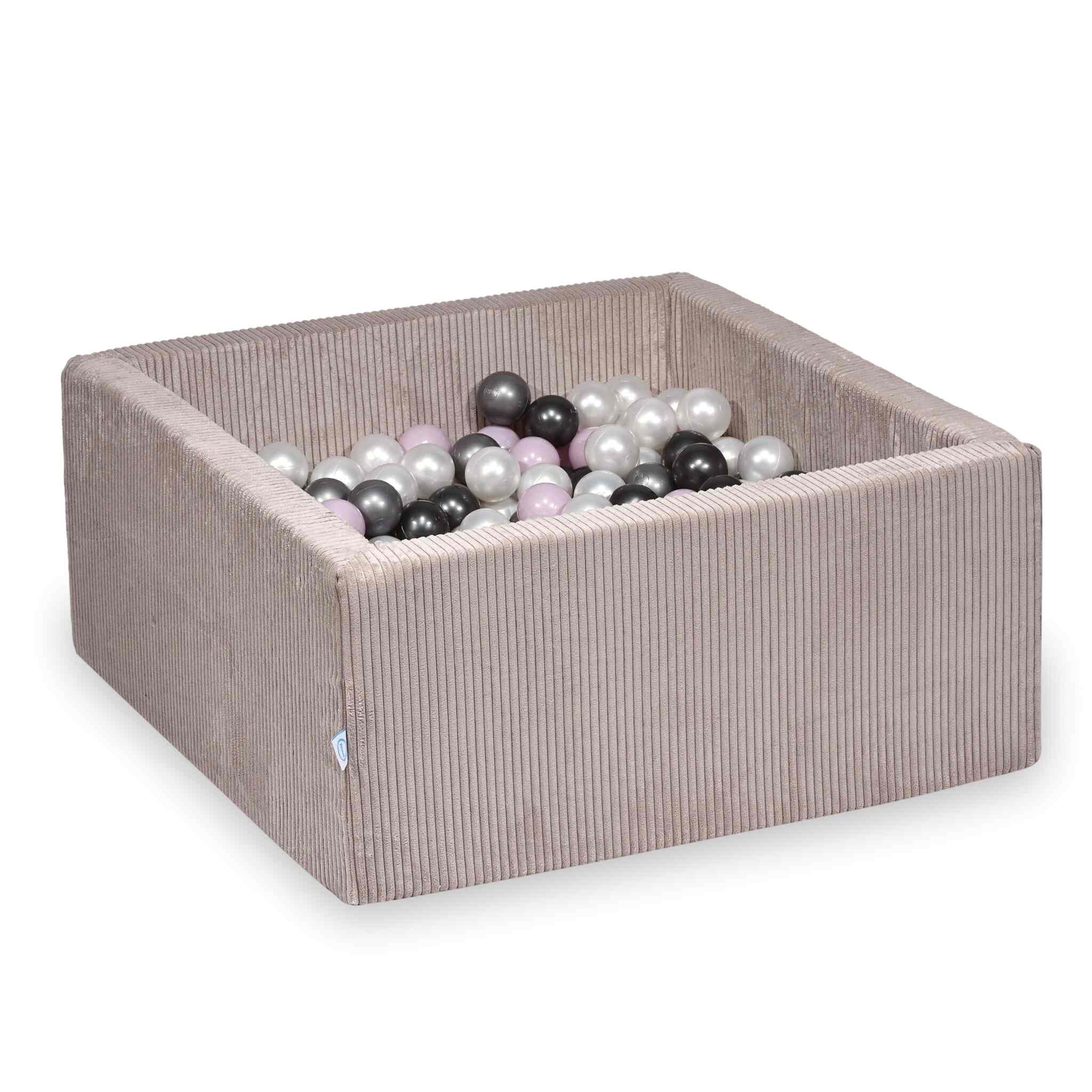 Piscine à balles en velours côtelé