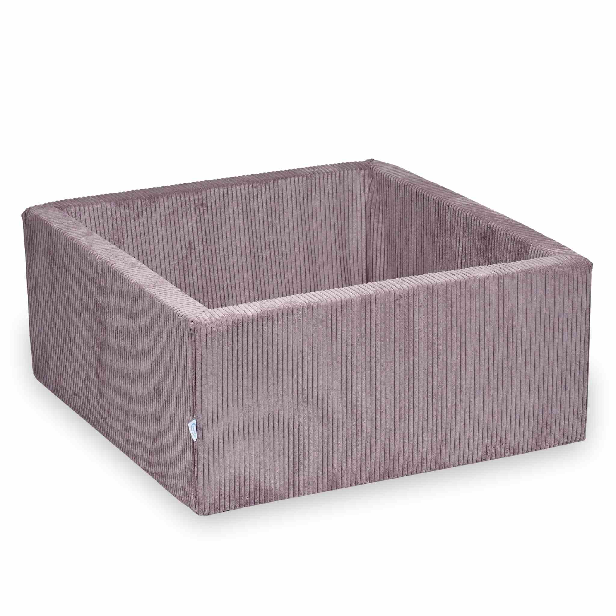 Piscine à balles carrée 90x90x40 cm velours côtelé lavende sans balles