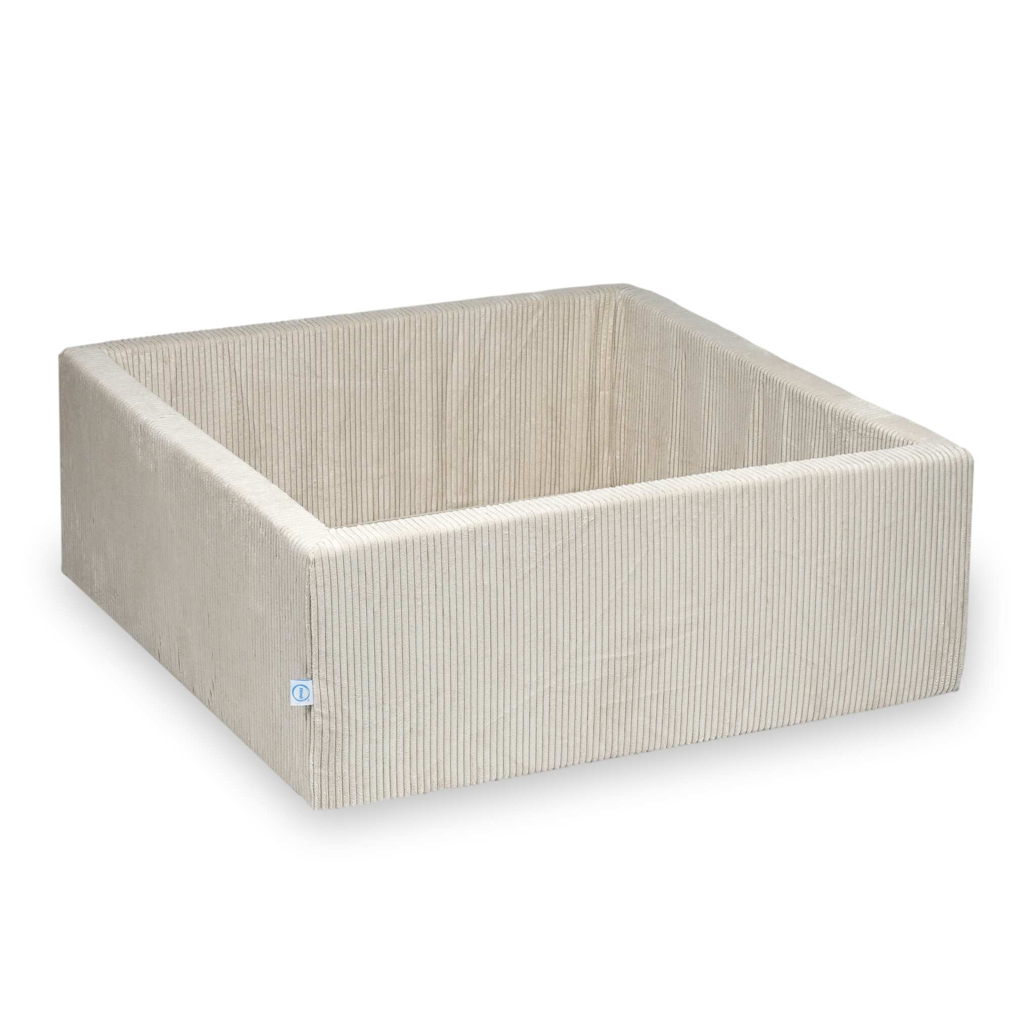 Piscine à balles carrée 110x110x40 cm velours côtelé beige sans balles