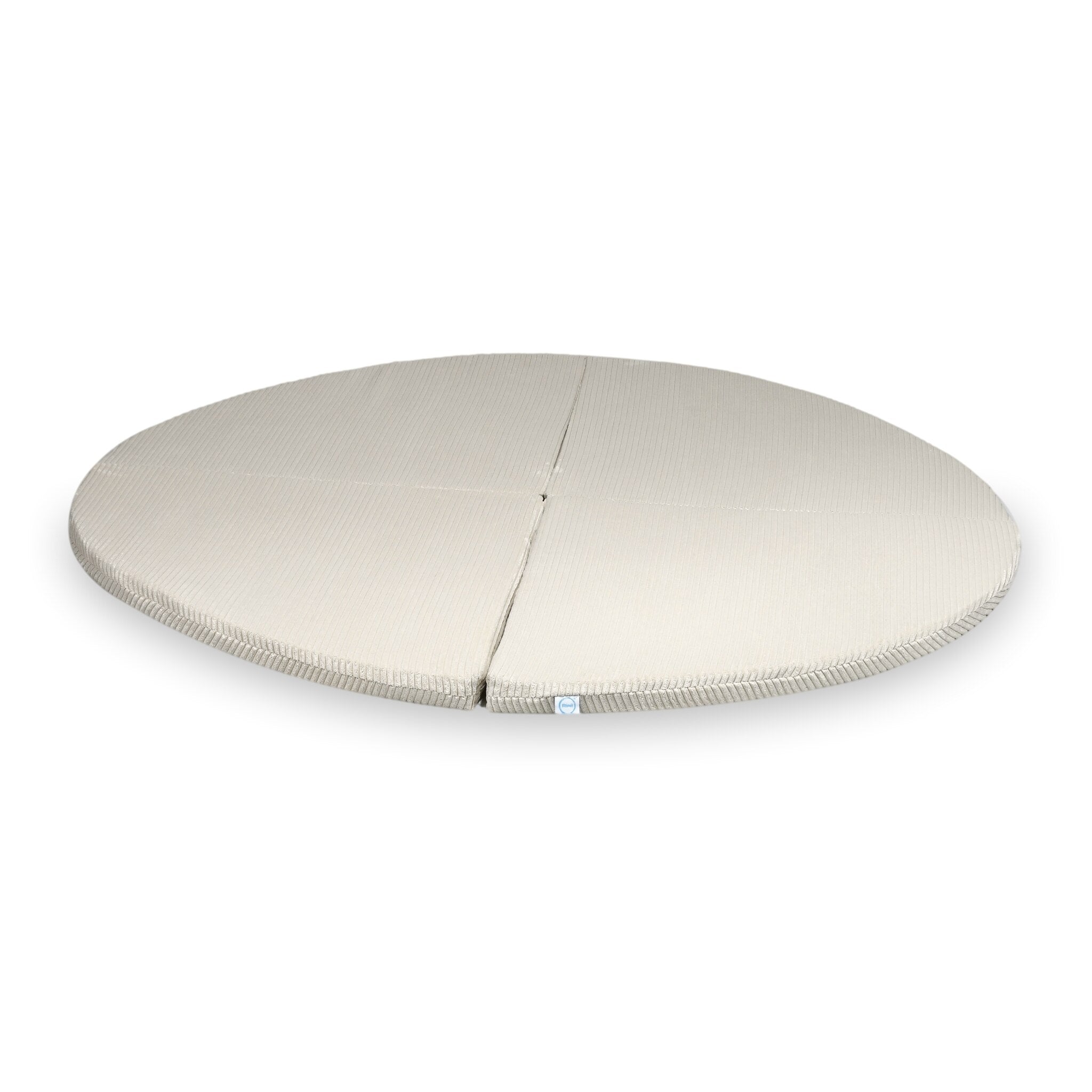Tapis de jeu 160cm pour bébé, rond pliable, Velours Côtelé Beige