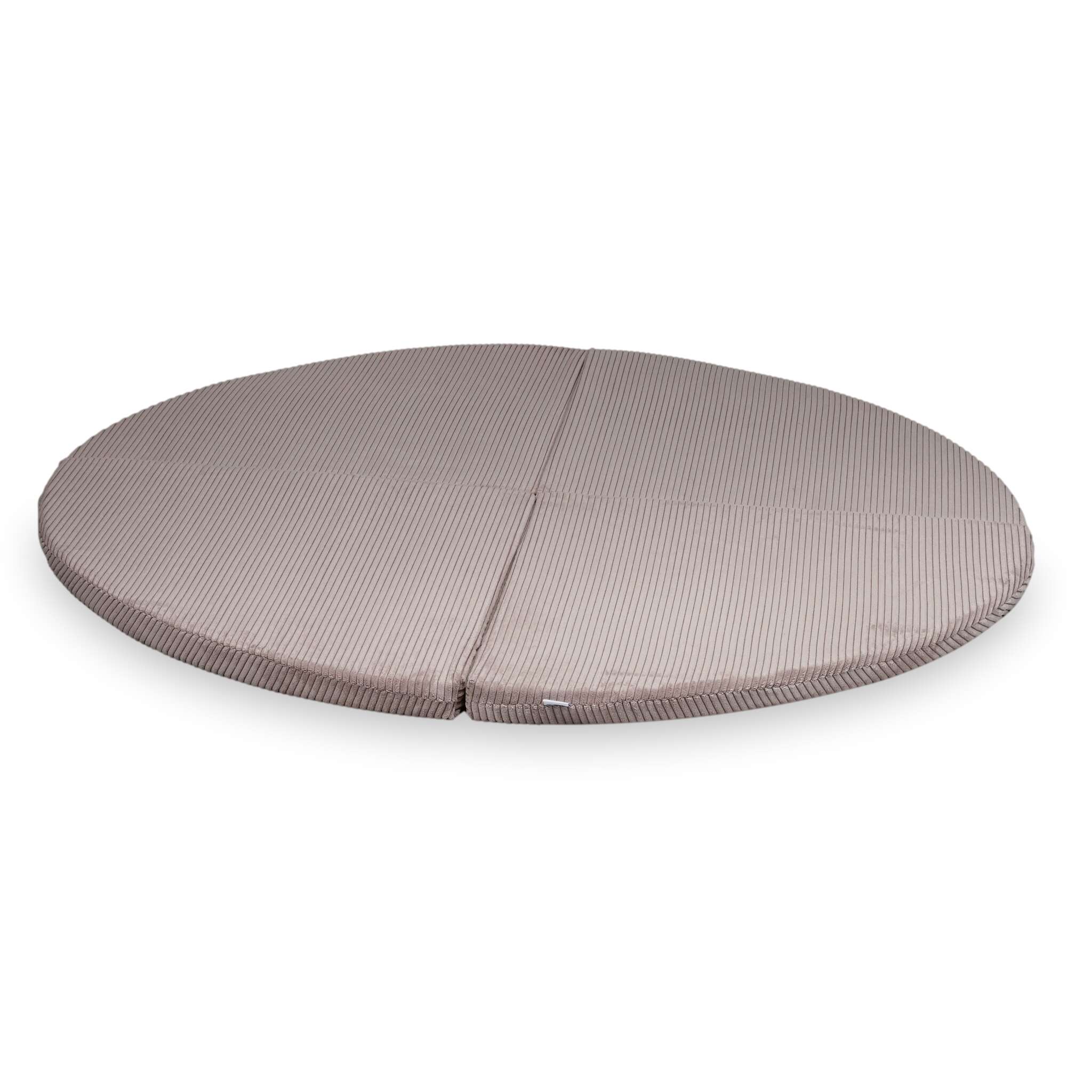 Tapis de jeu 160cm pour bébé, rond pliable, Velours Côtelé Beige