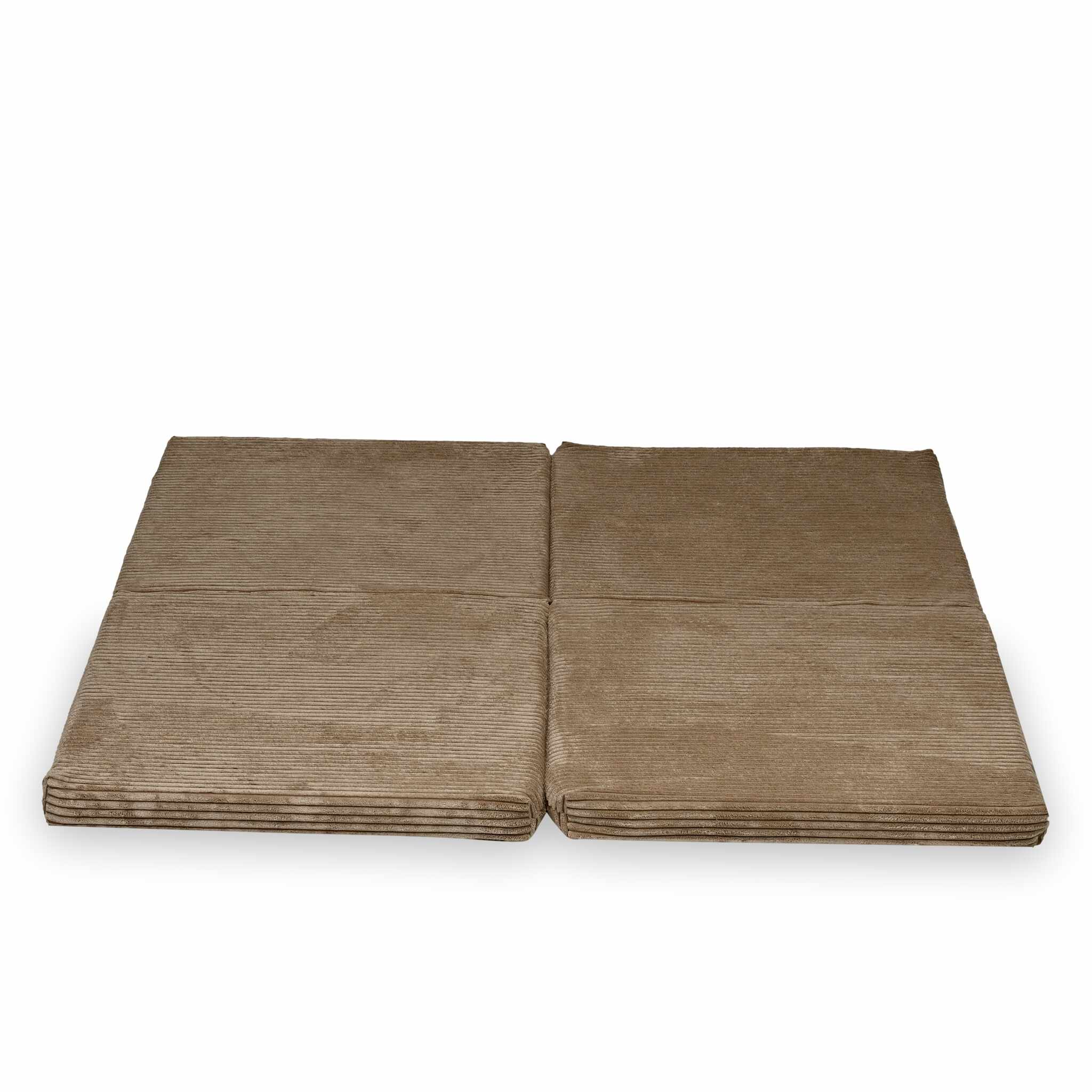 Tapis de jeu bébé pliable carré 120 × 120 cm en velours côtelé