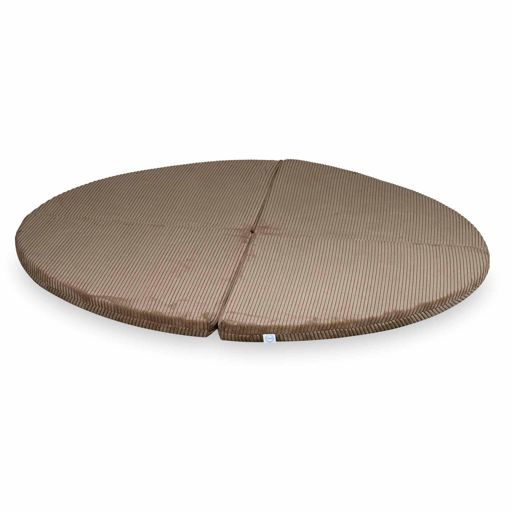 Tapis de jeu 160cm pour bébé, rond pliable, Velours Côtelé Beige