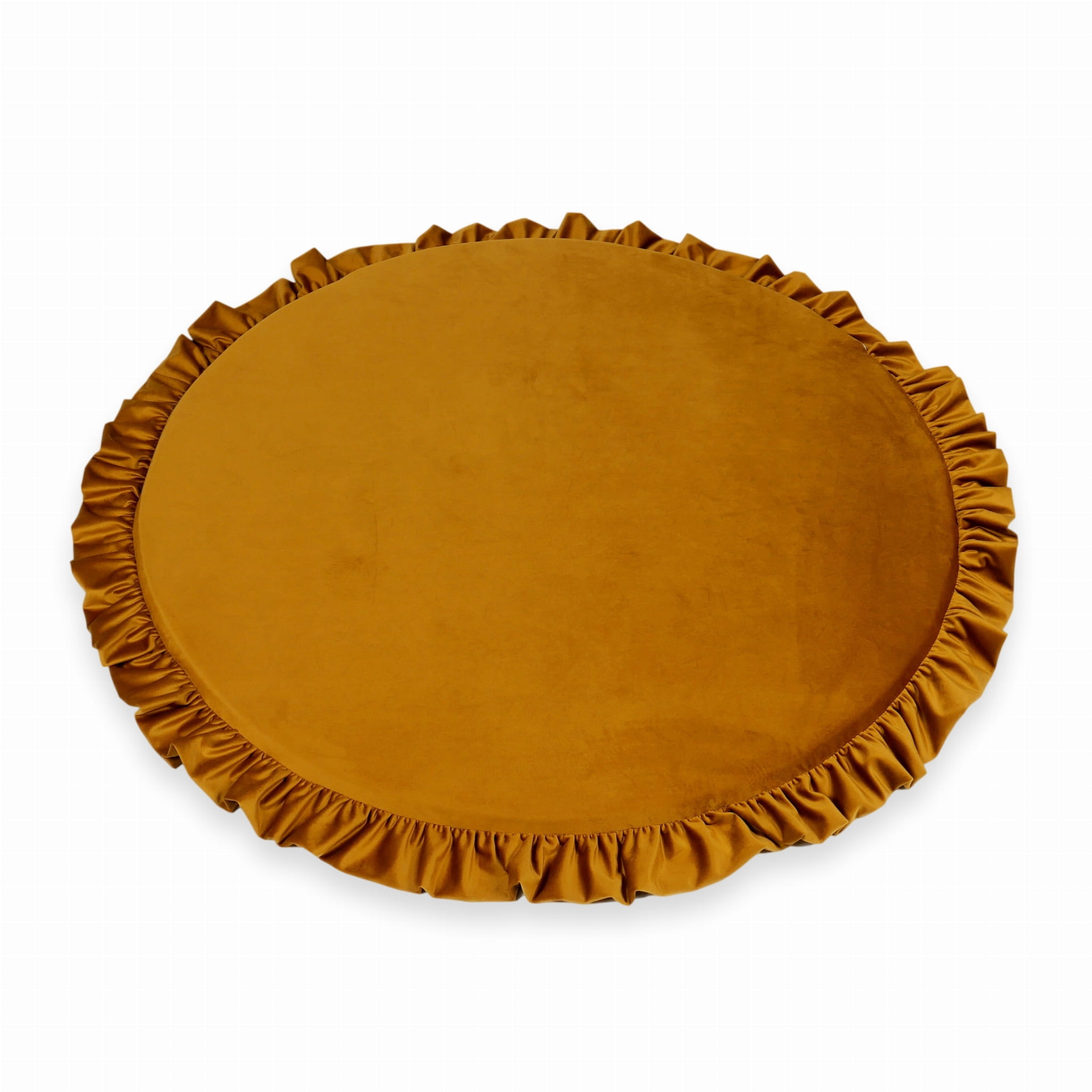 Tapis de jeu 100cm pour bébé rond avec volant, Velvet or