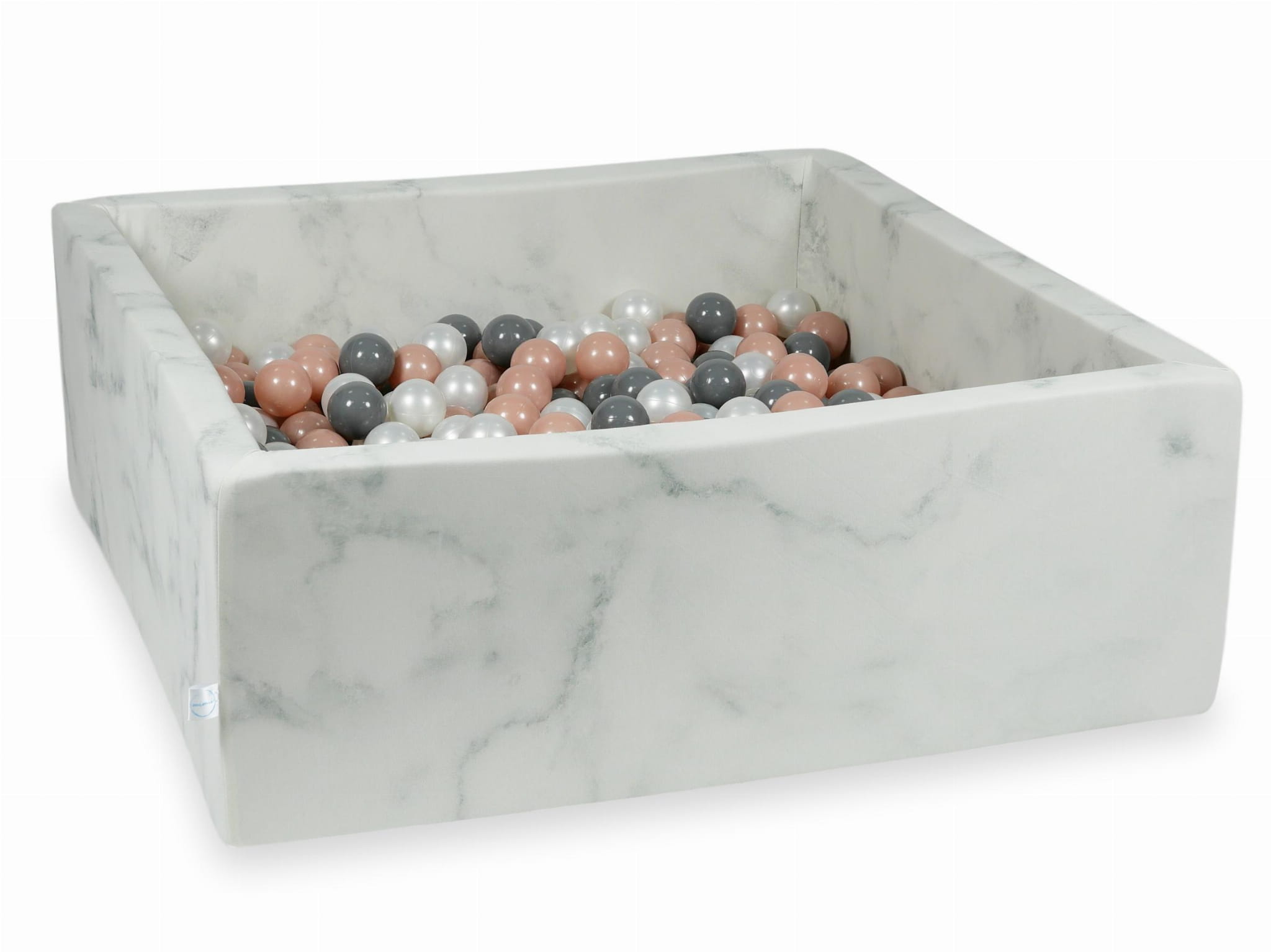 Piscine à Balles 110x110x40 marbre avec balles 600 pcs (or rose, gris, perle)