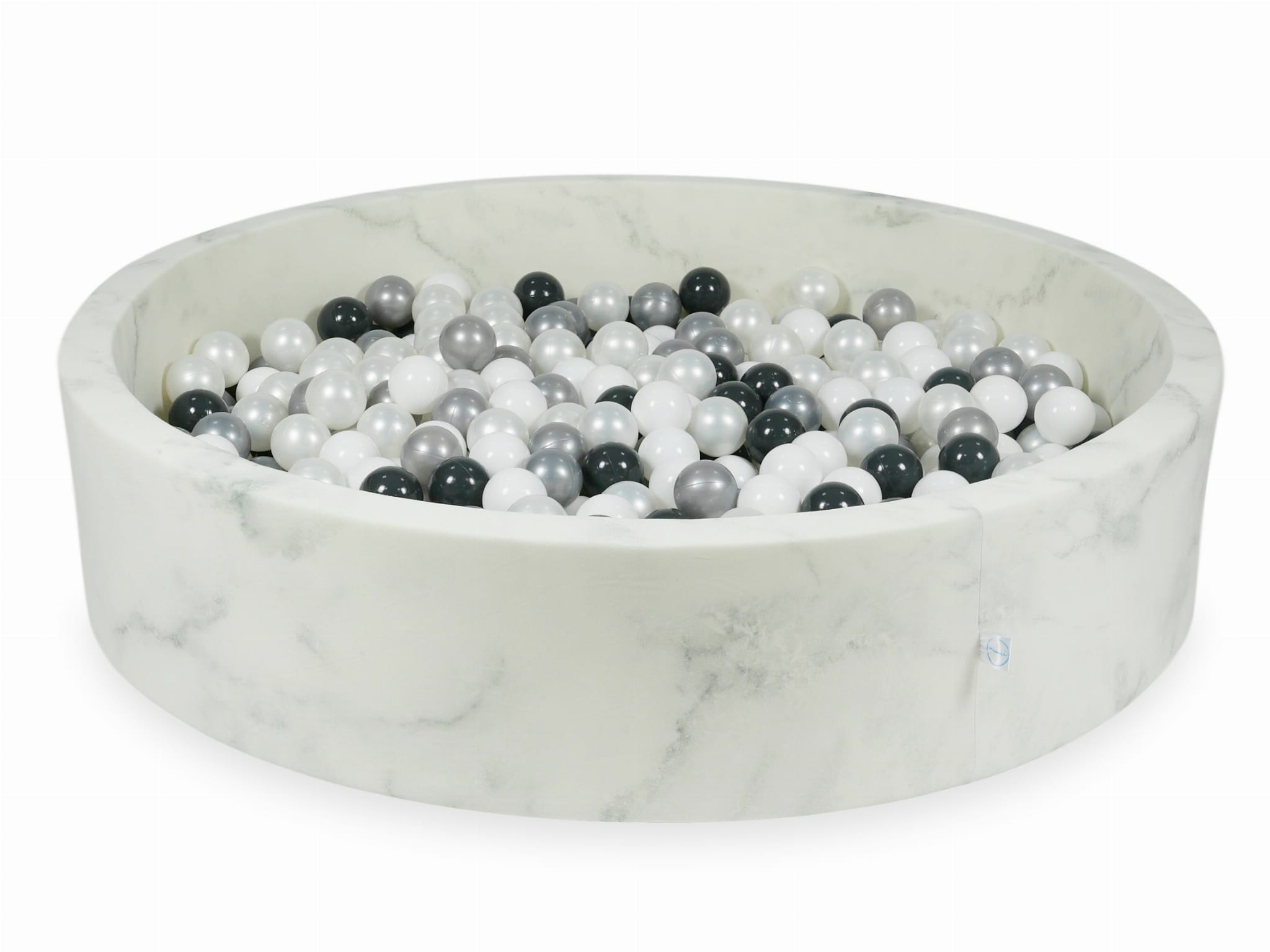 Piscine à Balles 130x30 marbre avec balles 600 pcs (blanc, perle, argent, graphite)