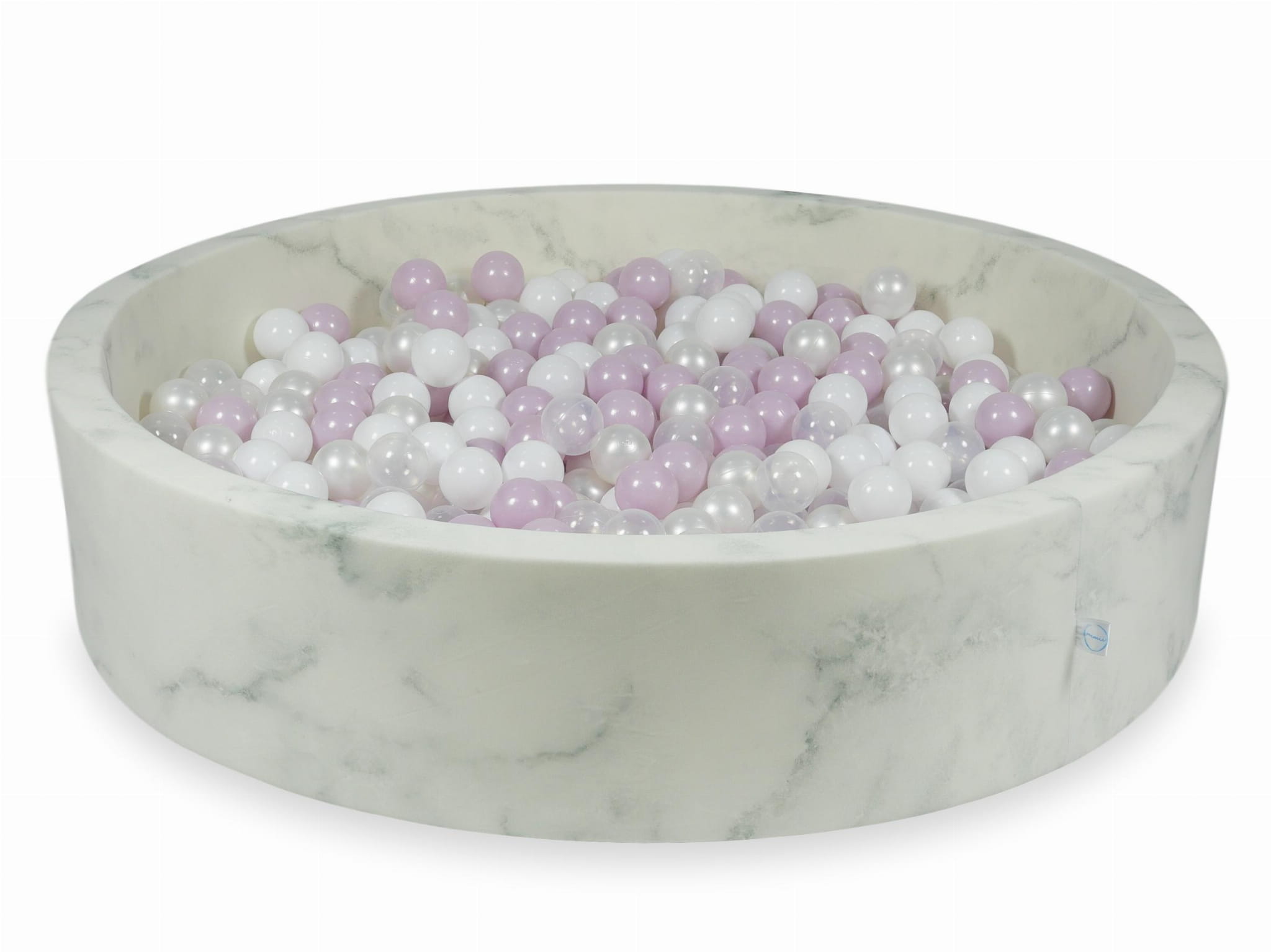 Piscine à Balles 130x30 marbre avec balles 600 pcs (rose clair perlé, blanc, transparent, perle)