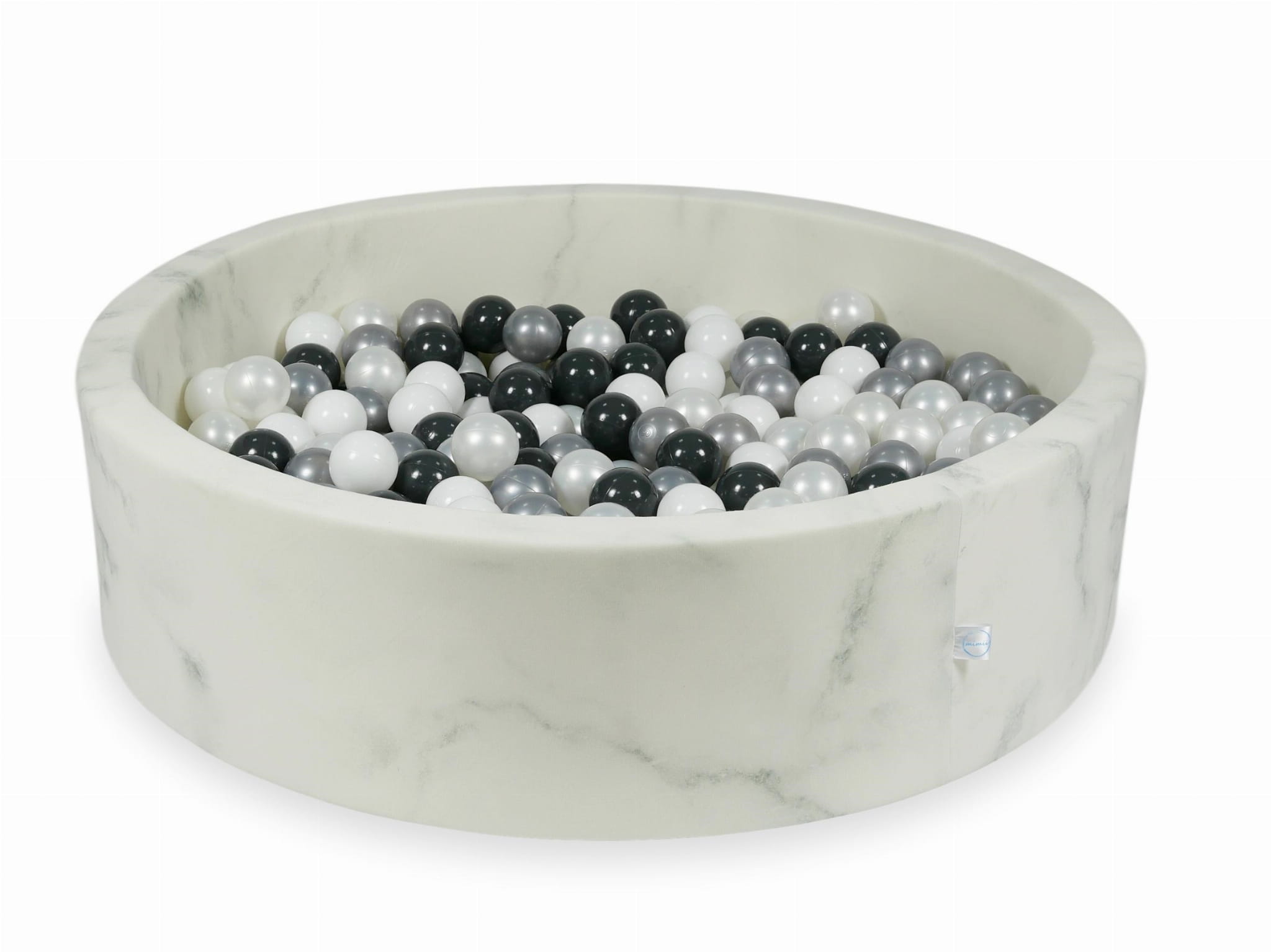 Piscine à Balles 110x30 marbre avec balles 400 pcs (blanc, perle, argent, graphite)